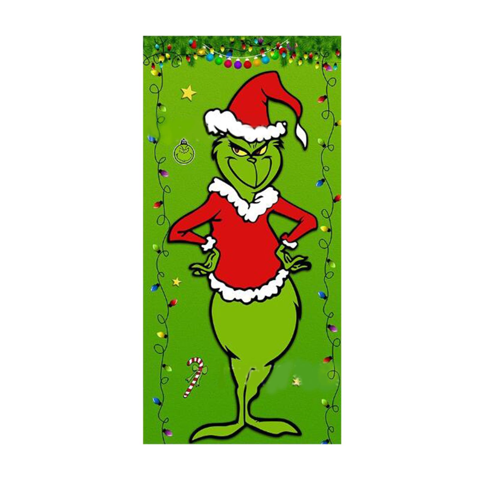 Door Cover Porch Sign Reusable Decoration Colourful Party Supplies Santa Door view 3