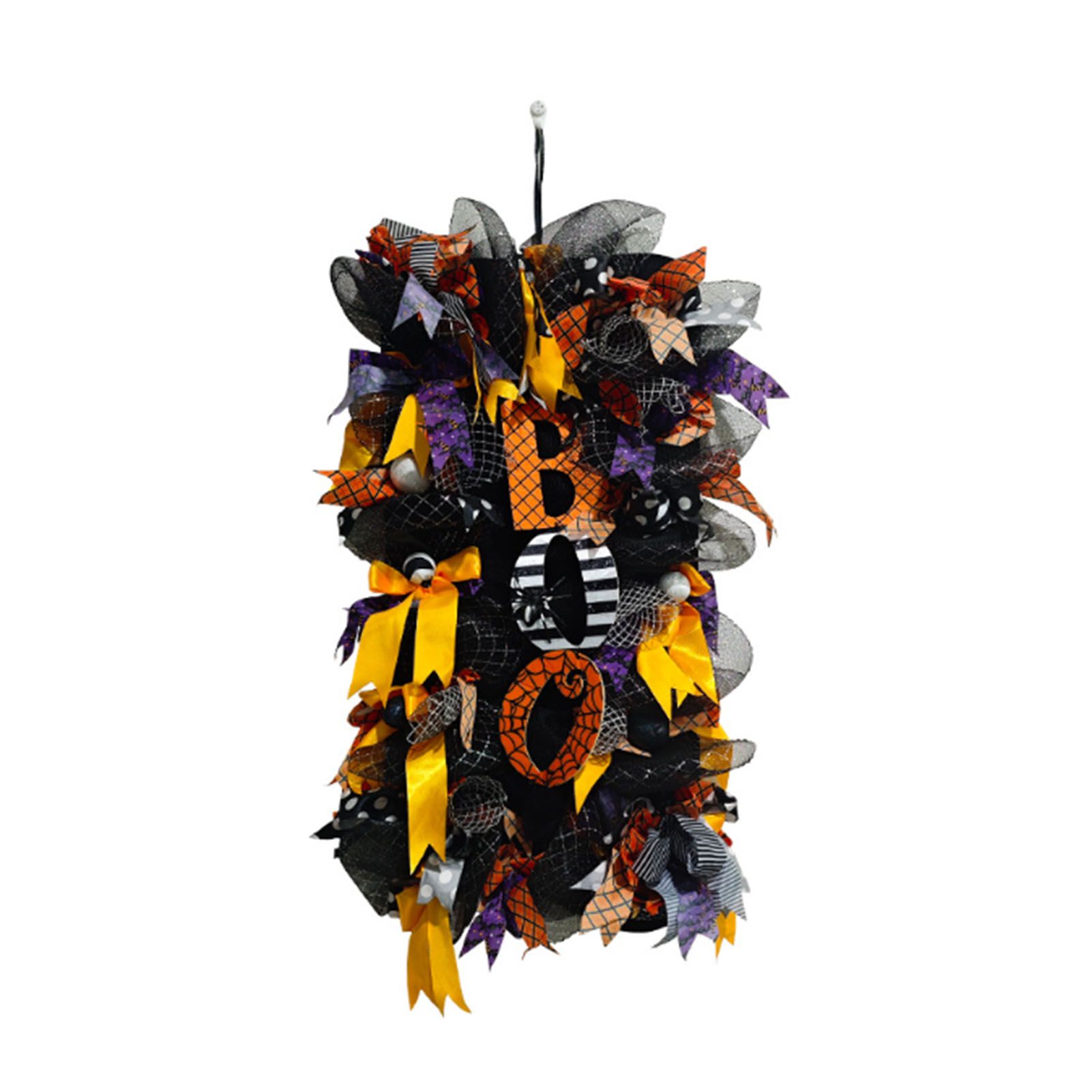 Spooky Wreath for Door Decoration Funny Pumpkin Spiderweb Hanging Hook Spooky view 2
