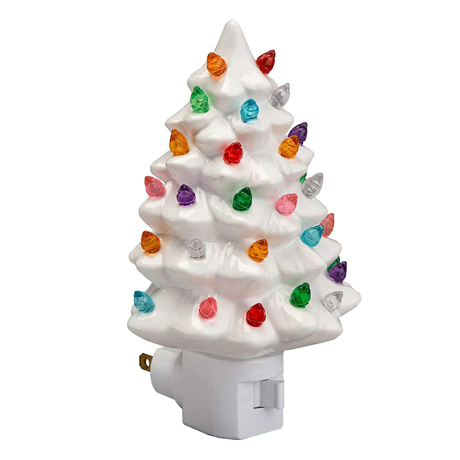 Xmas Tree Night Light Ceramic Decorative Plug in Tree Nightlight Xmas Decor view 3