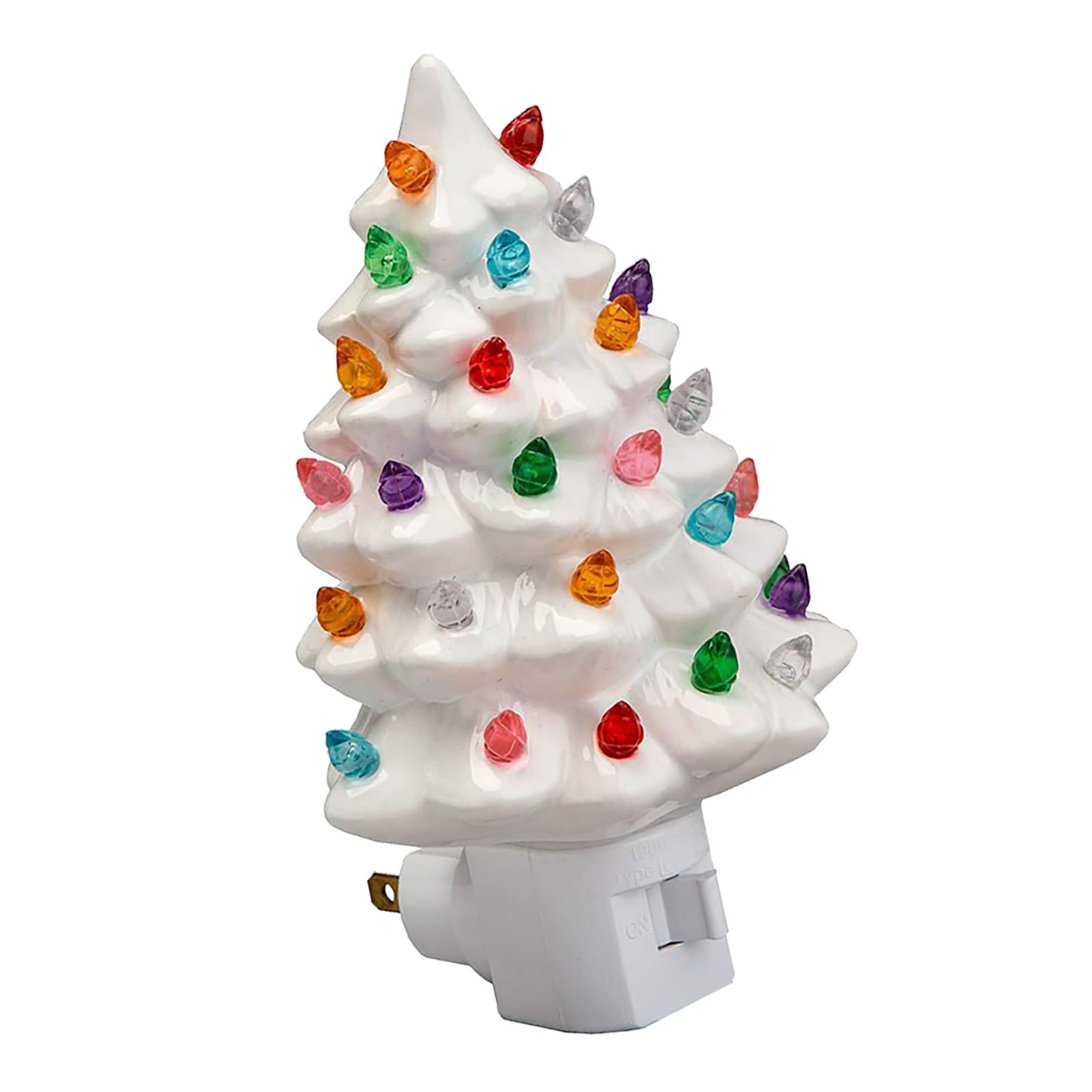 Xmas Tree Night Light Ceramic Decorative Plug in Tree Nightlight Xmas Decor view 4
