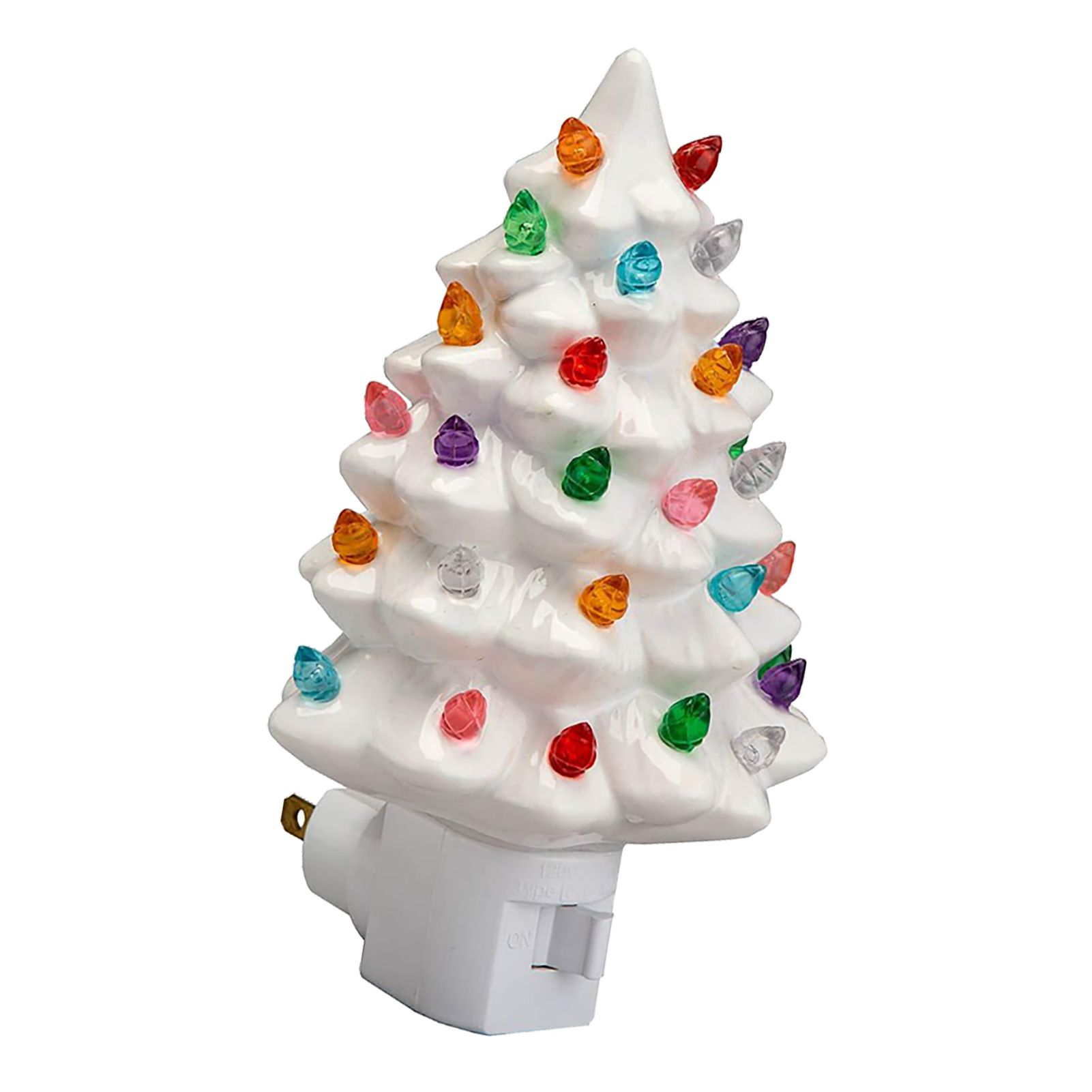 Xmas Tree Night Light Ceramic Decorative Plug in Tree Nightlight Xmas Decor view 6