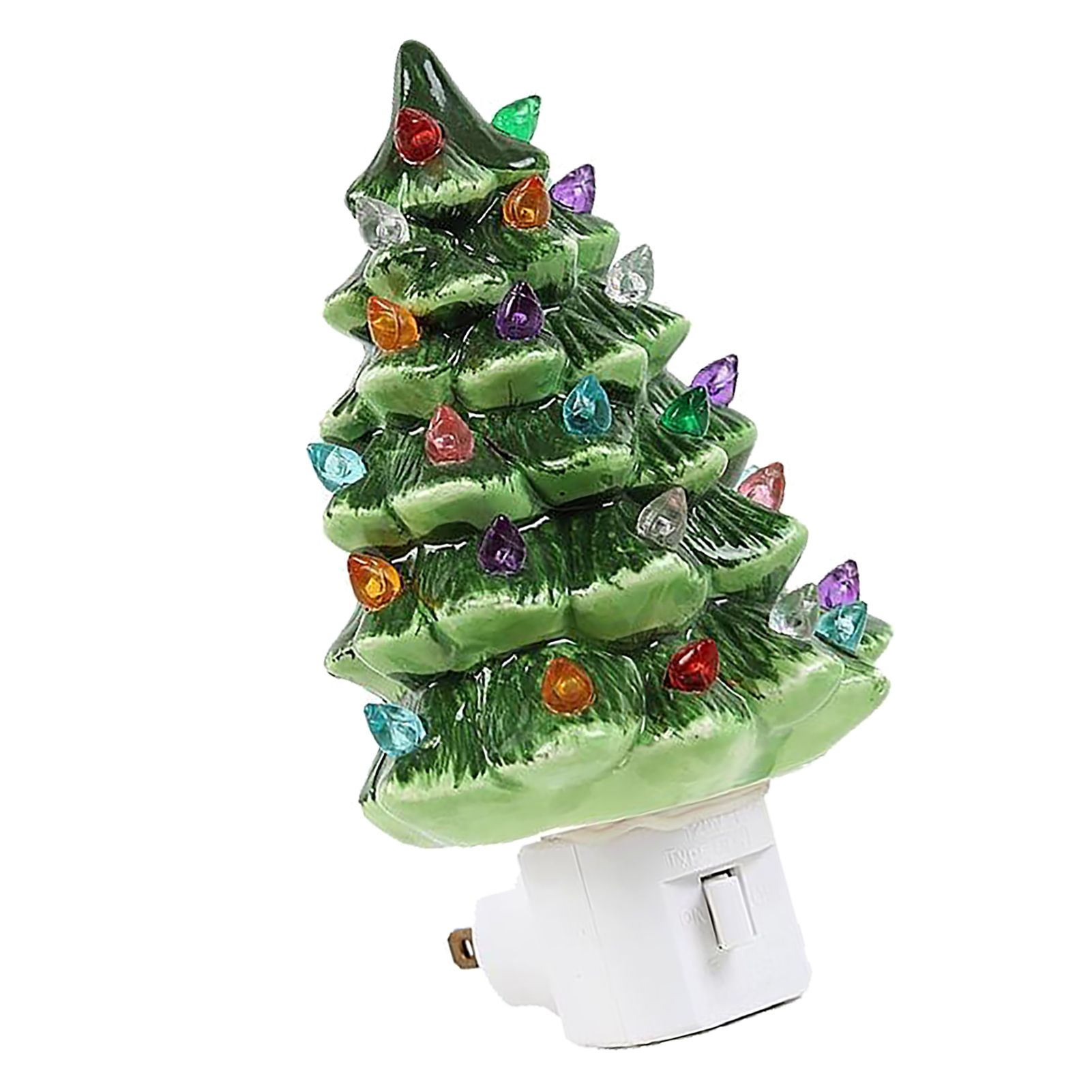 Xmas Tree Night Light Ceramic Decorative Plug in Tree Nightlight Xmas Decor view 4