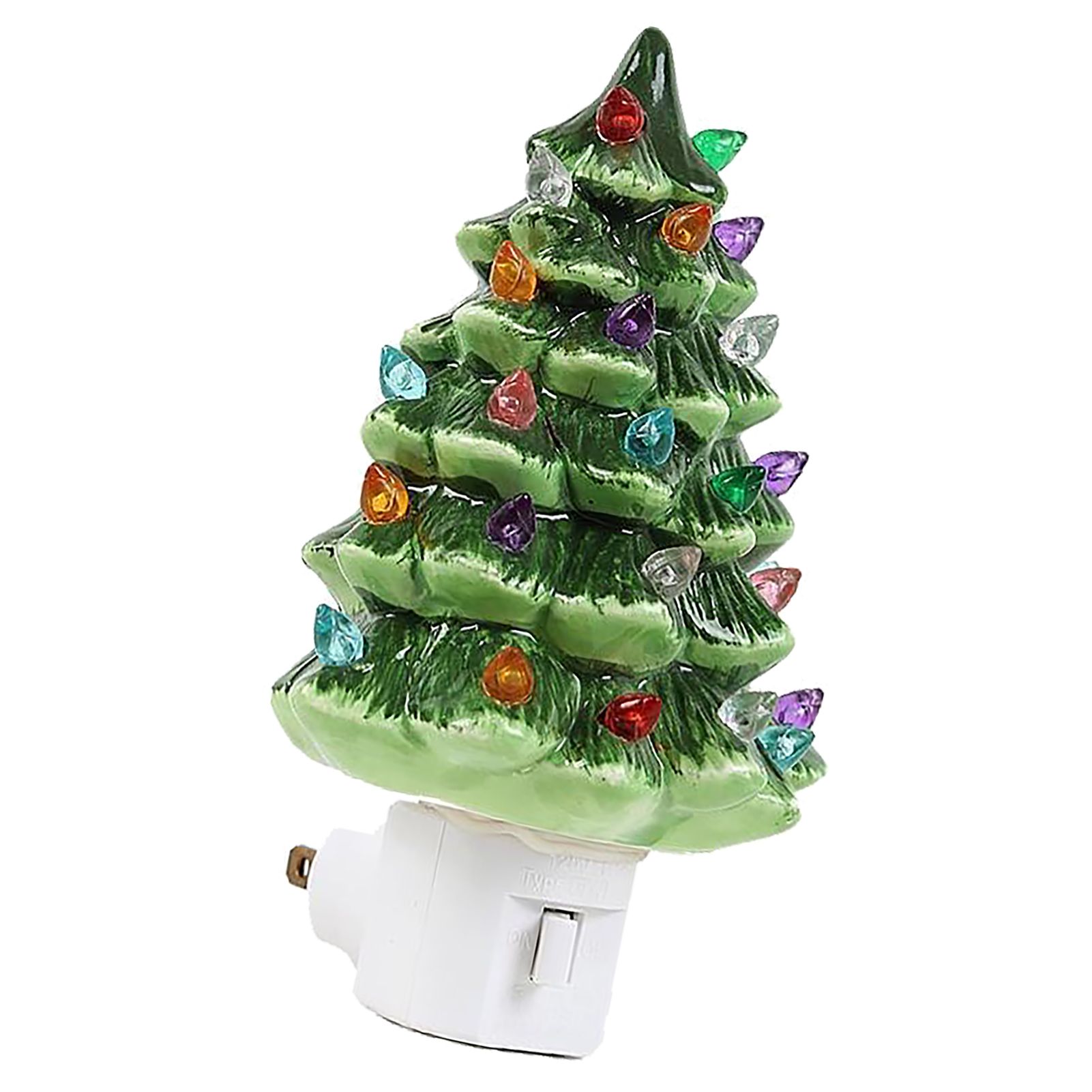 Xmas Tree Night Light Ceramic Decorative Plug in Tree Nightlight Xmas Decor view 6