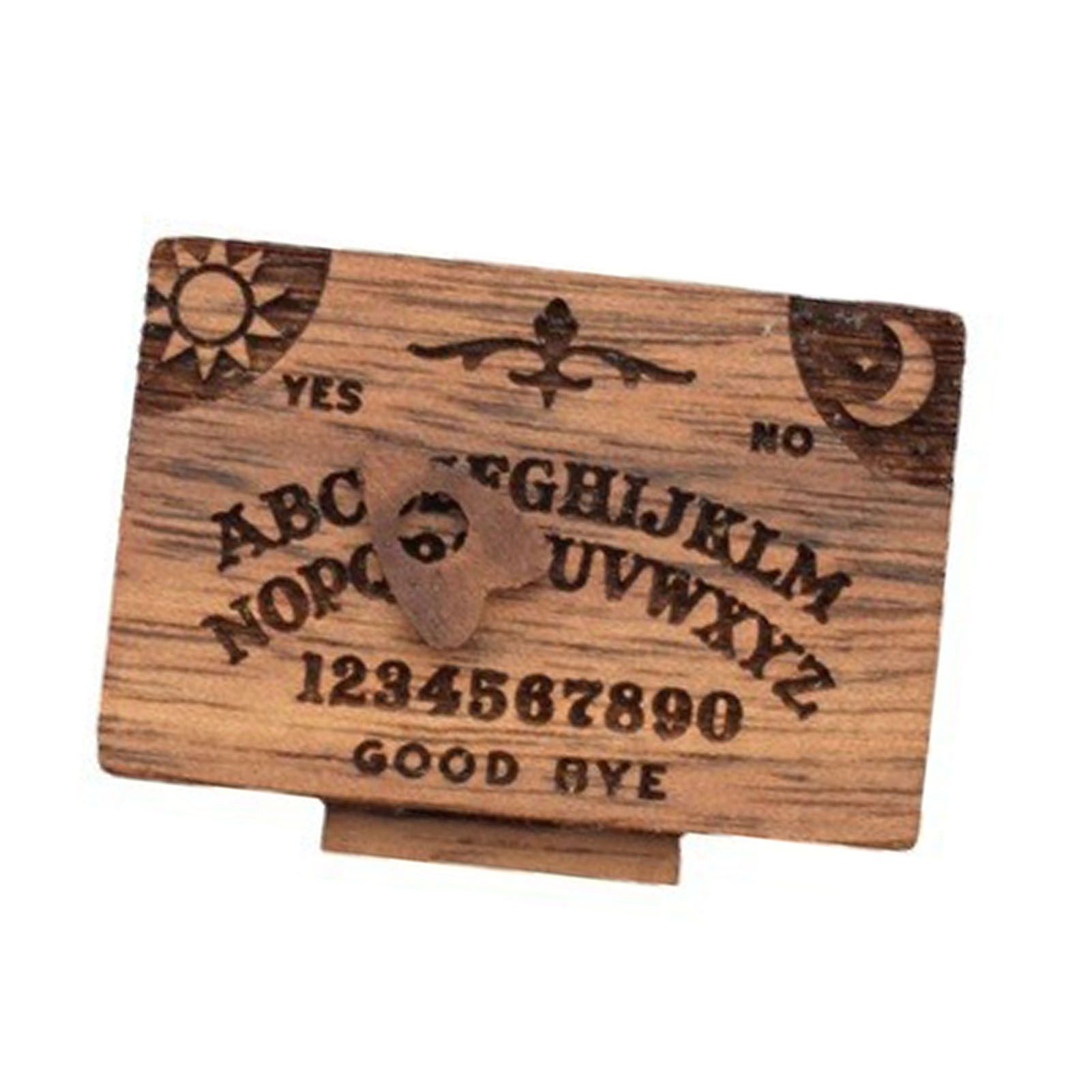 Miniature Wooden Ouija Board with Drawer Heart Pattern Functional Spirit Board