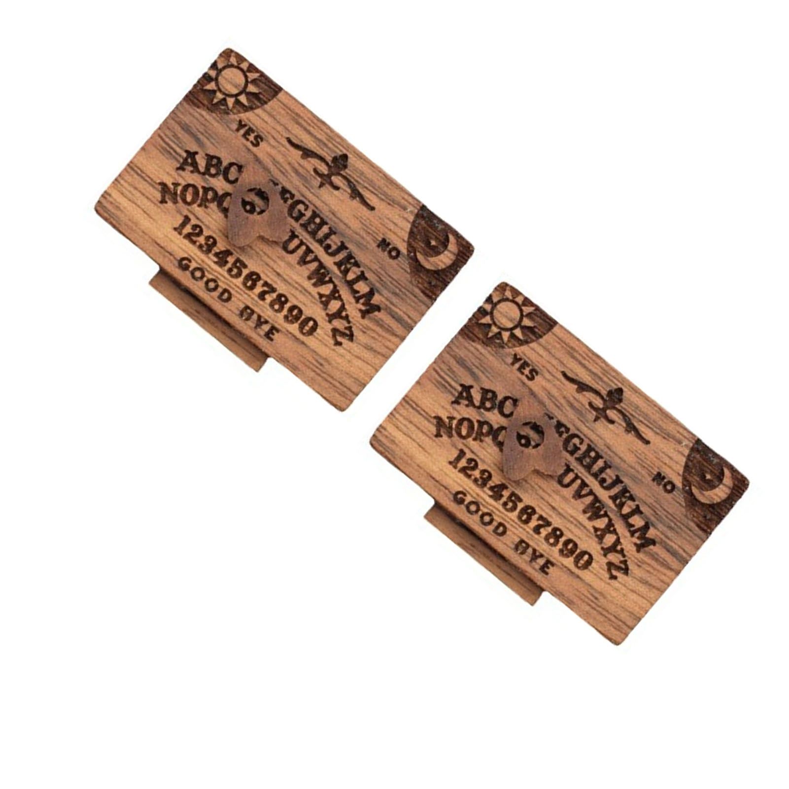 Miniature Wooden Ouija Board with Drawer Heart Pattern Functional Spirit Board