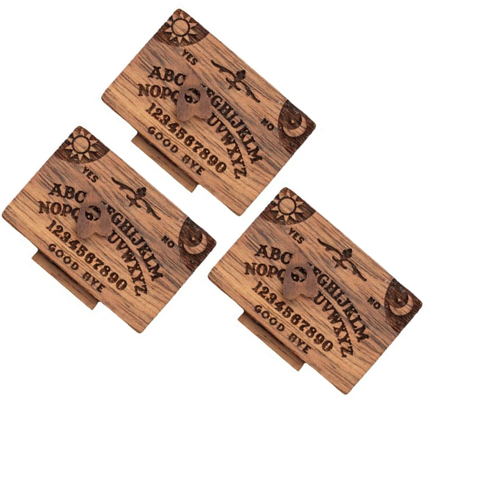 Miniature Wooden Ouija Board with Drawer Heart Pattern Functional Spirit Board