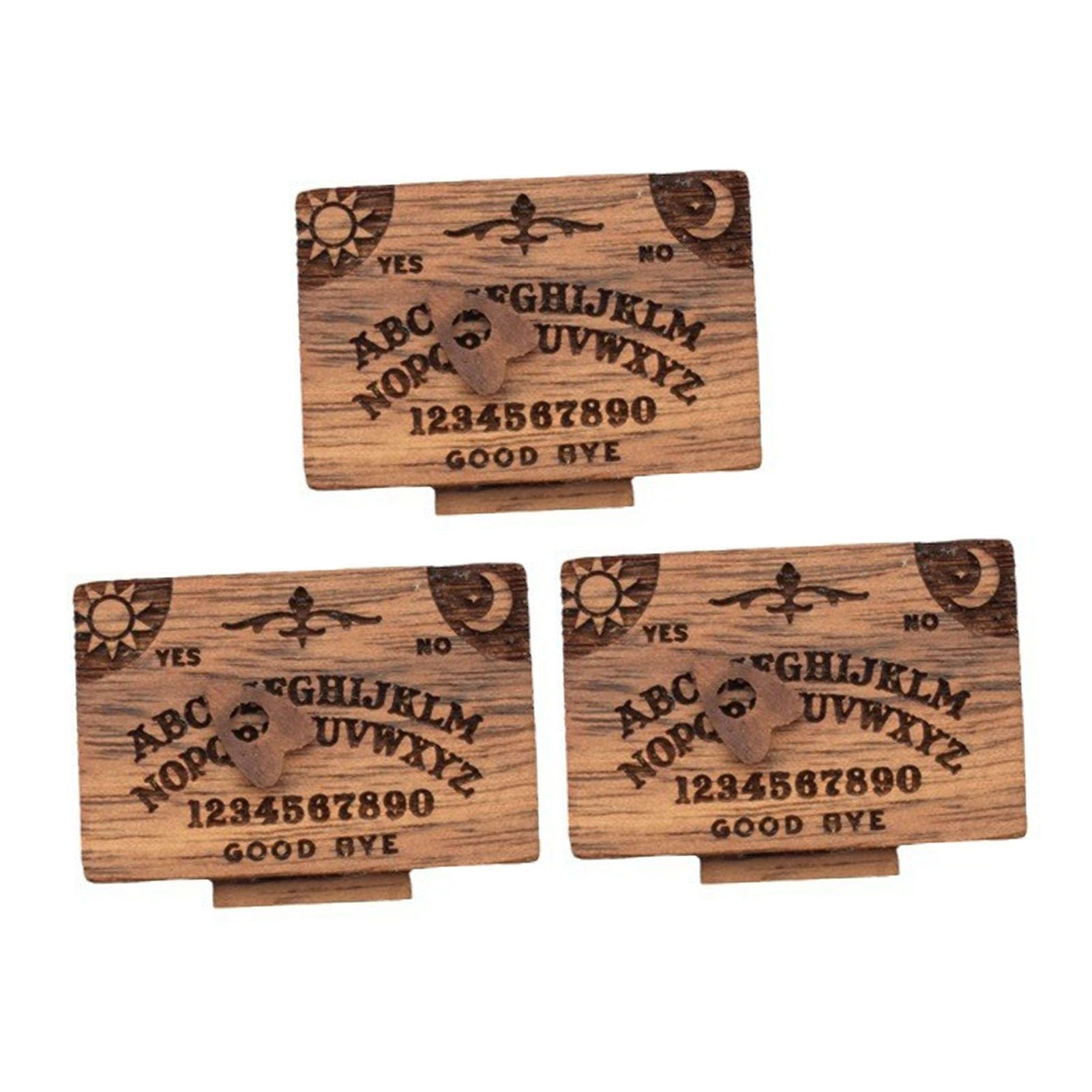 Miniature Wooden Ouija Board with Drawer Heart Pattern Functional Spirit Board view 2