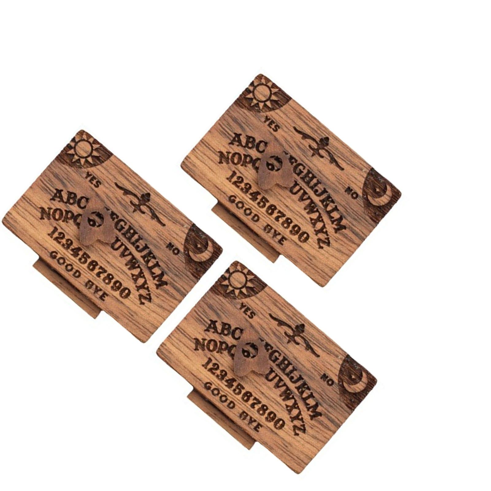 Miniature Wooden Ouija Board with Drawer Heart Pattern Functional Spirit Board view 3