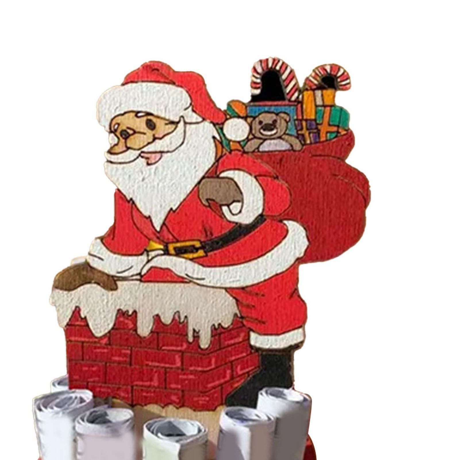 Xmas Money Holder Festive Interesting Wooden Cash Holder Ornament for Holiday view 2