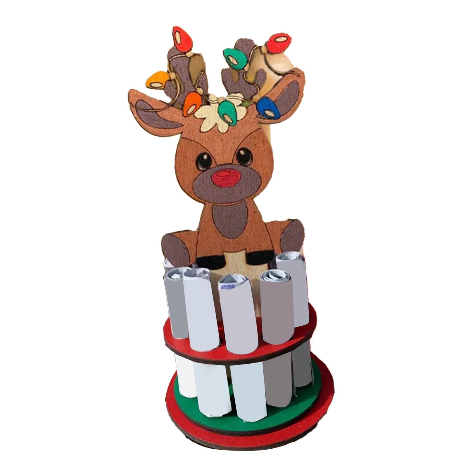 Xmas Money Holder Festive Interesting Wooden Cash Holder Ornament for Holiday — image 1