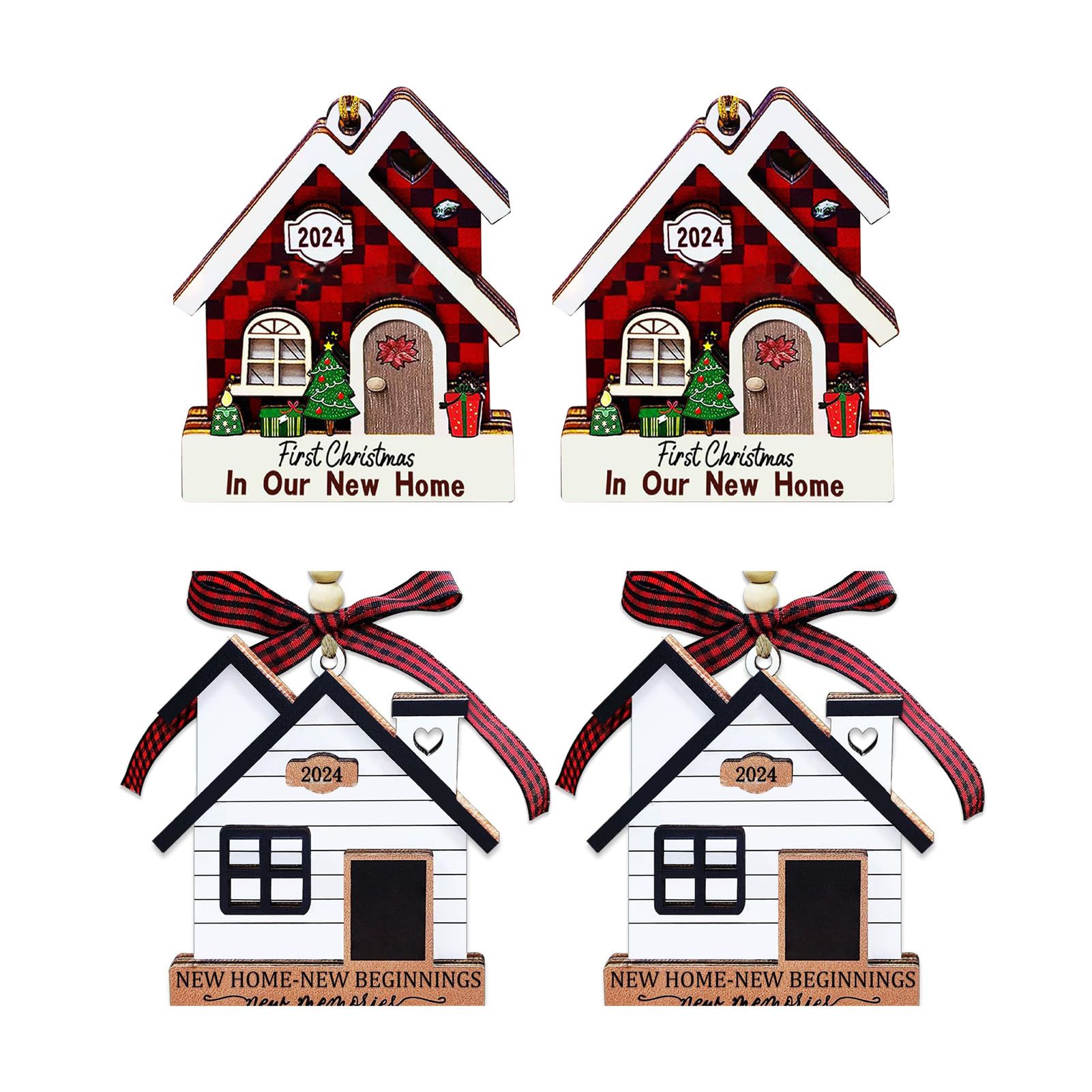 4PCS Hanging Ornaments 2024 New House Decor House Wall Door Decorations for view 2