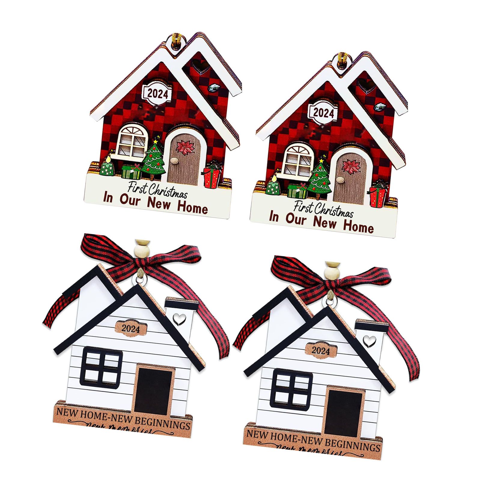 4PCS Hanging Ornaments 2024 New House Decor House Wall Door Decorations for view 3