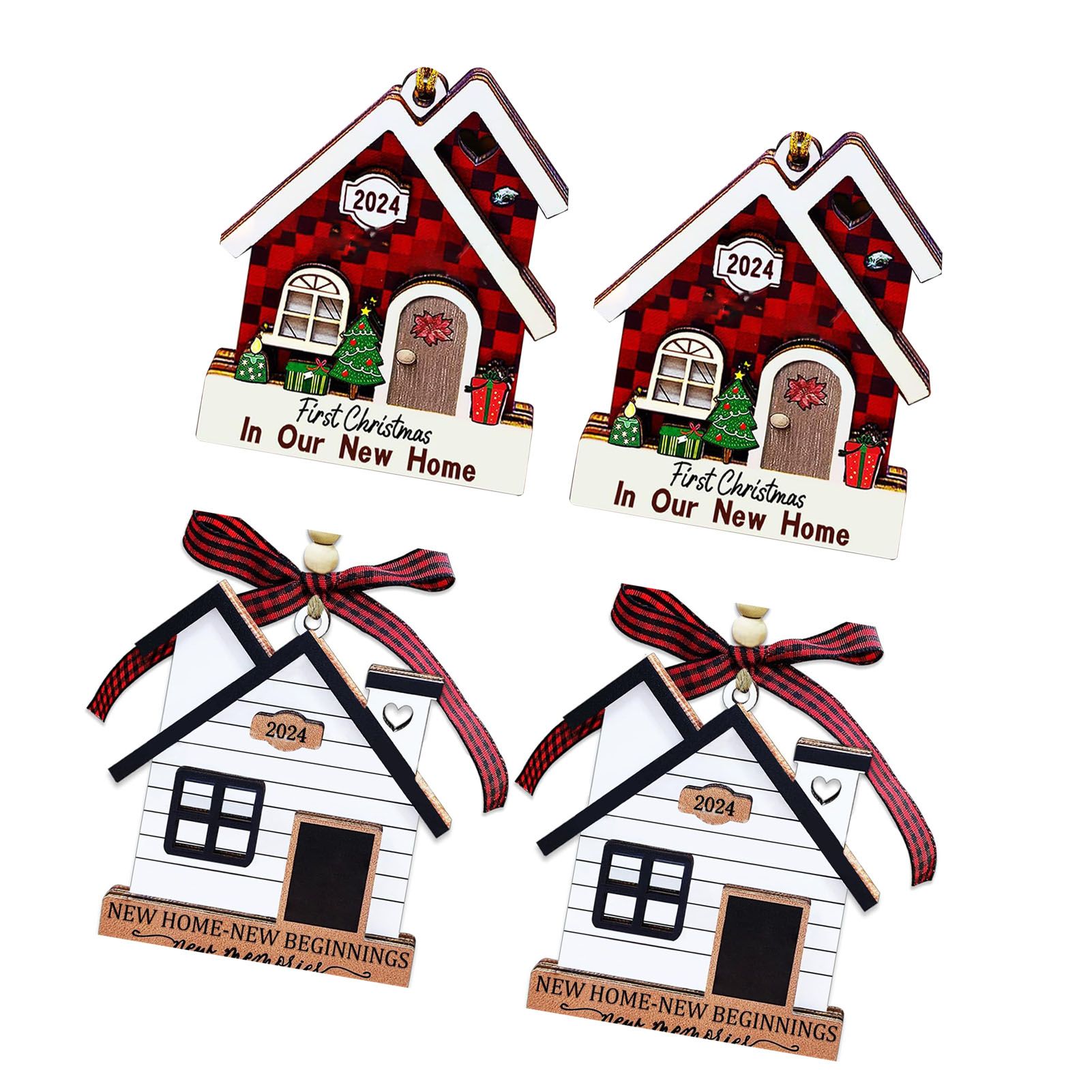 4PCS Hanging Ornaments 2024 New House Decor House Wall Door Decorations for view 4