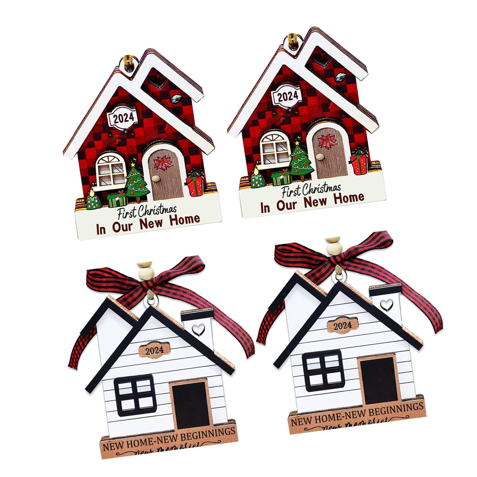 4PCS Hanging Ornaments 2024 New House Decor House Wall Door Decorations for view 5