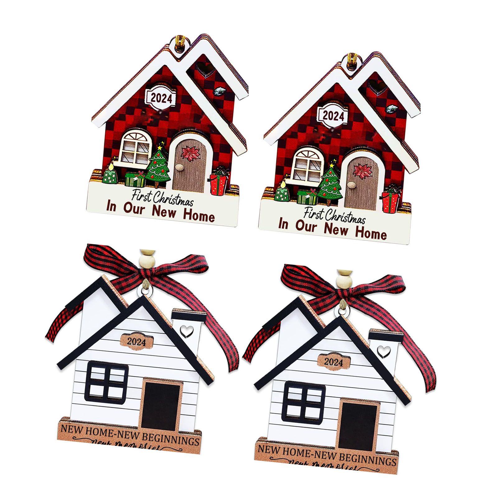 4PCS Hanging Ornaments 2024 New House Decor House Wall Door Decorations for view 7