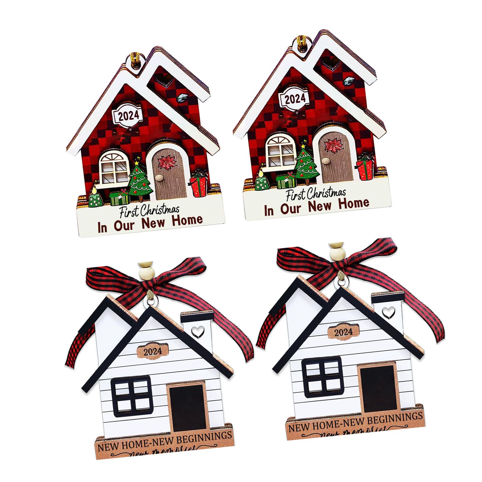 4PCS Hanging Ornaments 2024 New House Decor House Wall Door Decorations for view 9