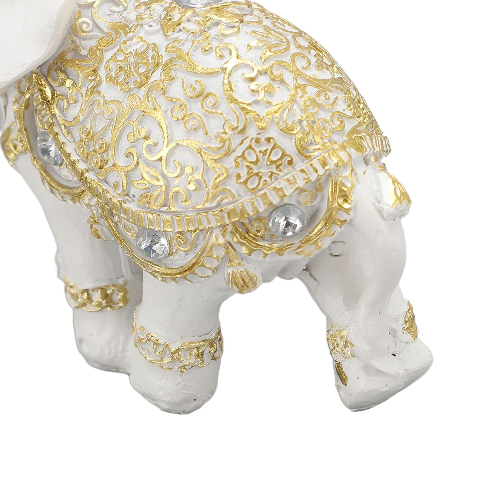 Elephant Statue White Resin Cute Lucky Elephant Sculpture for Entryway view 2