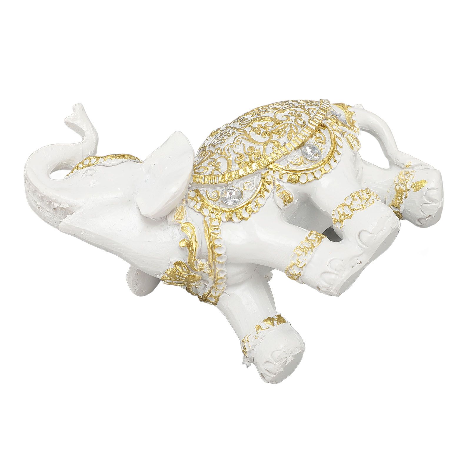 Elephant Statue White Resin Cute Lucky Elephant Sculpture for Entryway view 7