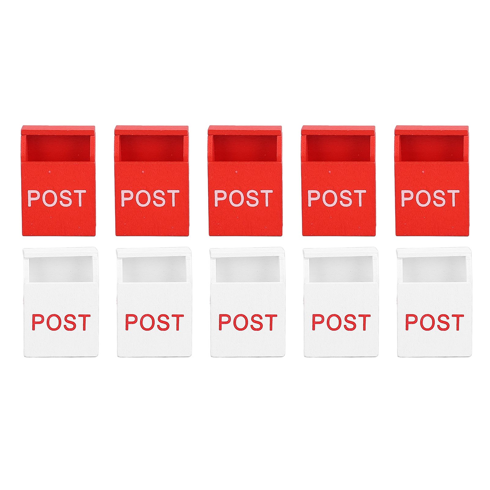 10Pcs Decorative Mailbox Outdoors Furniture Wooden Kids House Toy Mini Home view 3