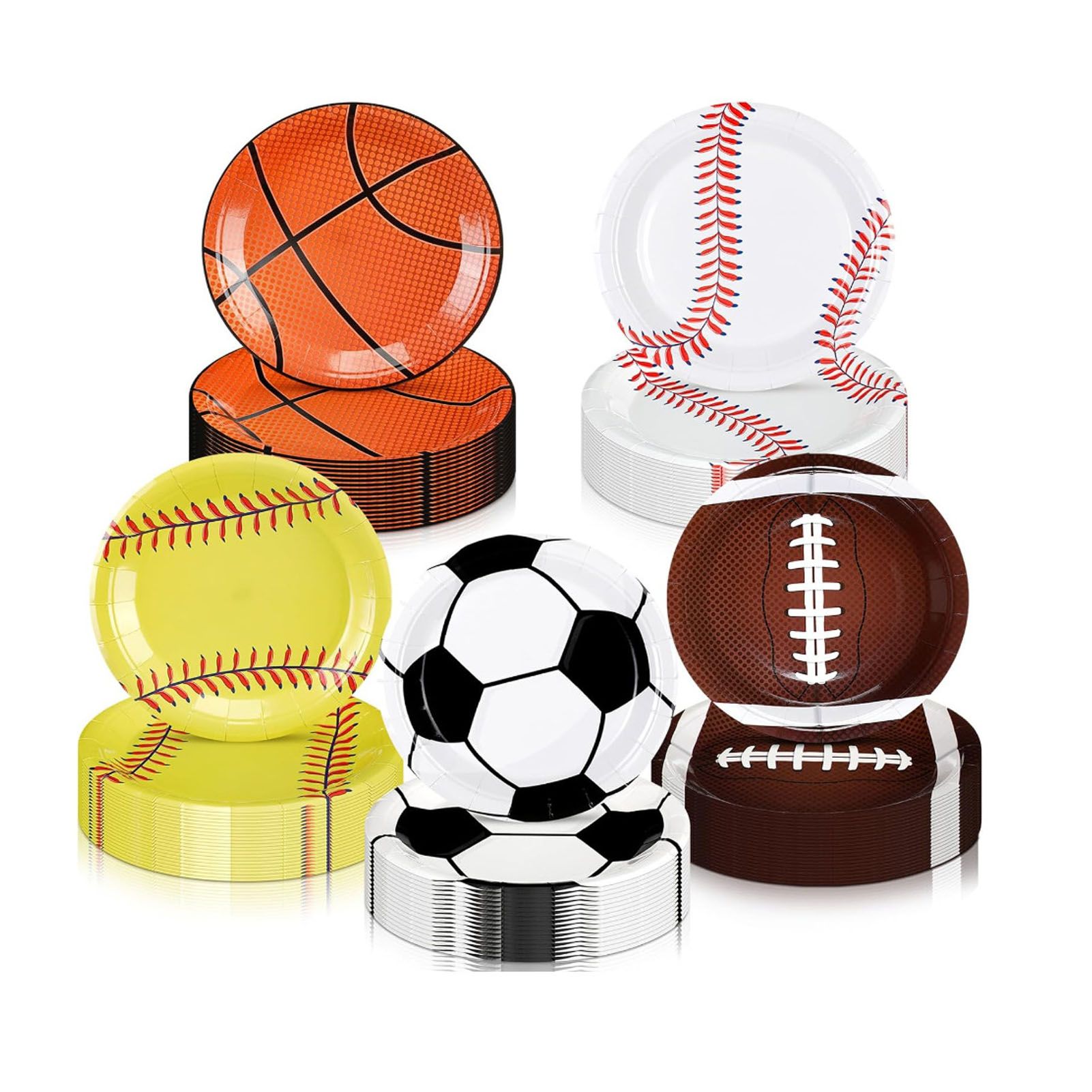 50Pcs Sports Party Plates Decorative Ball Paper Plates for Boy Birthday Party view 2