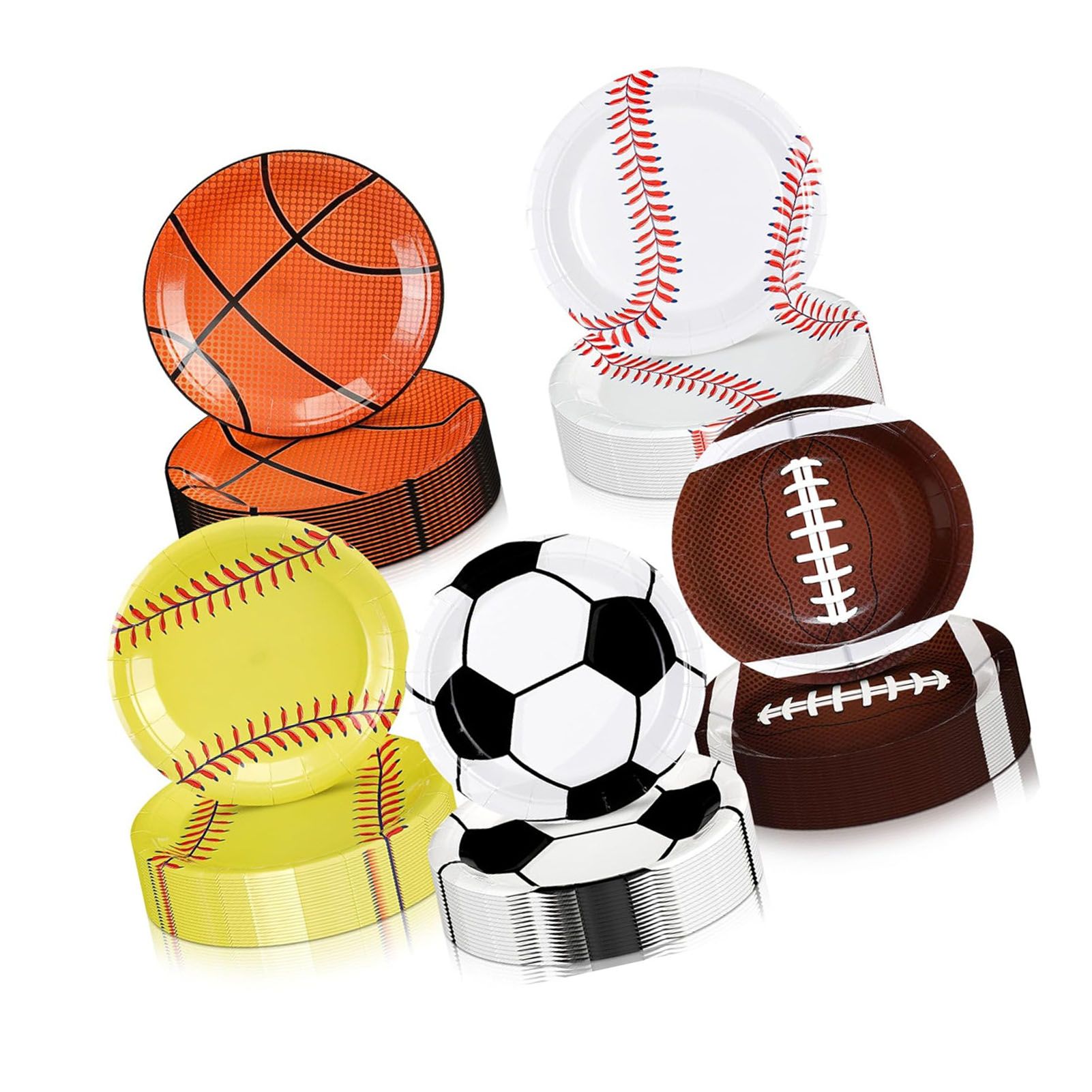 50Pcs Sports Party Plates Decorative Ball Paper Plates for Boy Birthday Party view 4