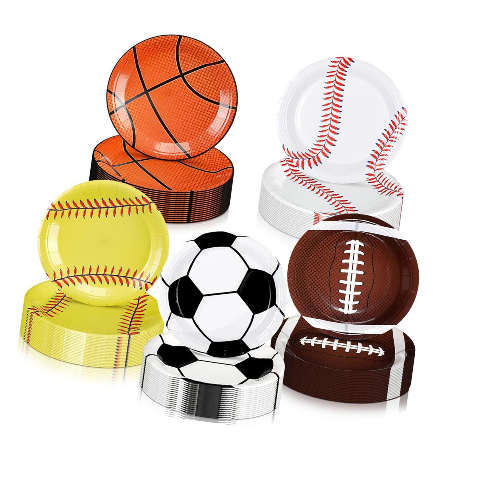 50Pcs Sports Party Plates Decorative Ball Paper Plates for Boy Birthday Party view 5