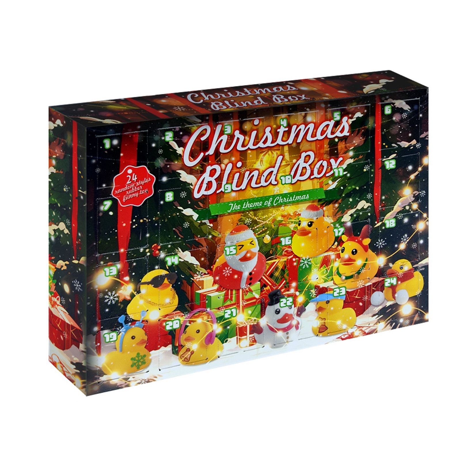 Xmas Advent Calendar Blind Box Yellow Cute Duck Xmas Countdown Calendar for view 12