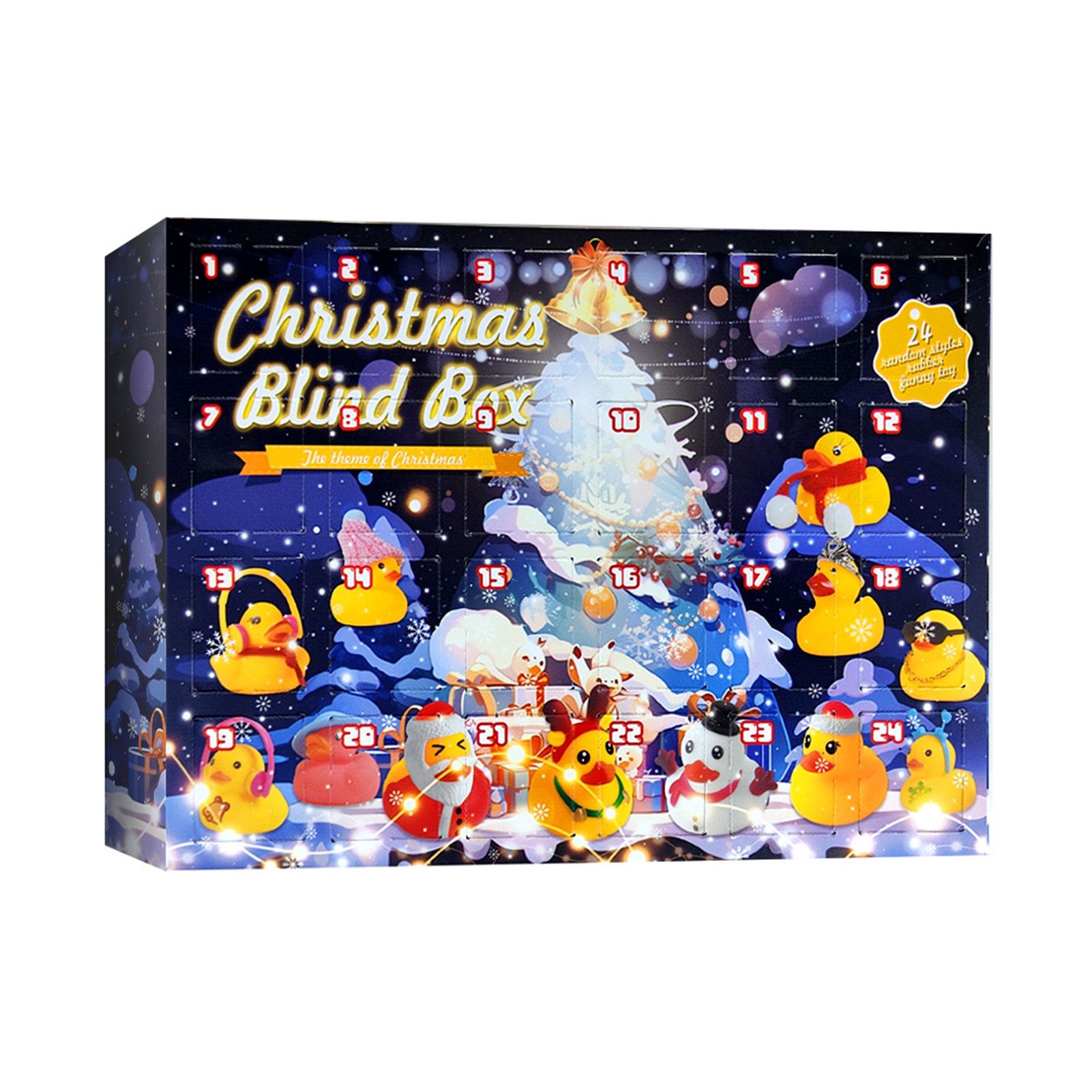 Xmas Advent Calendar Blind Box Yellow Cute Duck Xmas Countdown Calendar for view 2