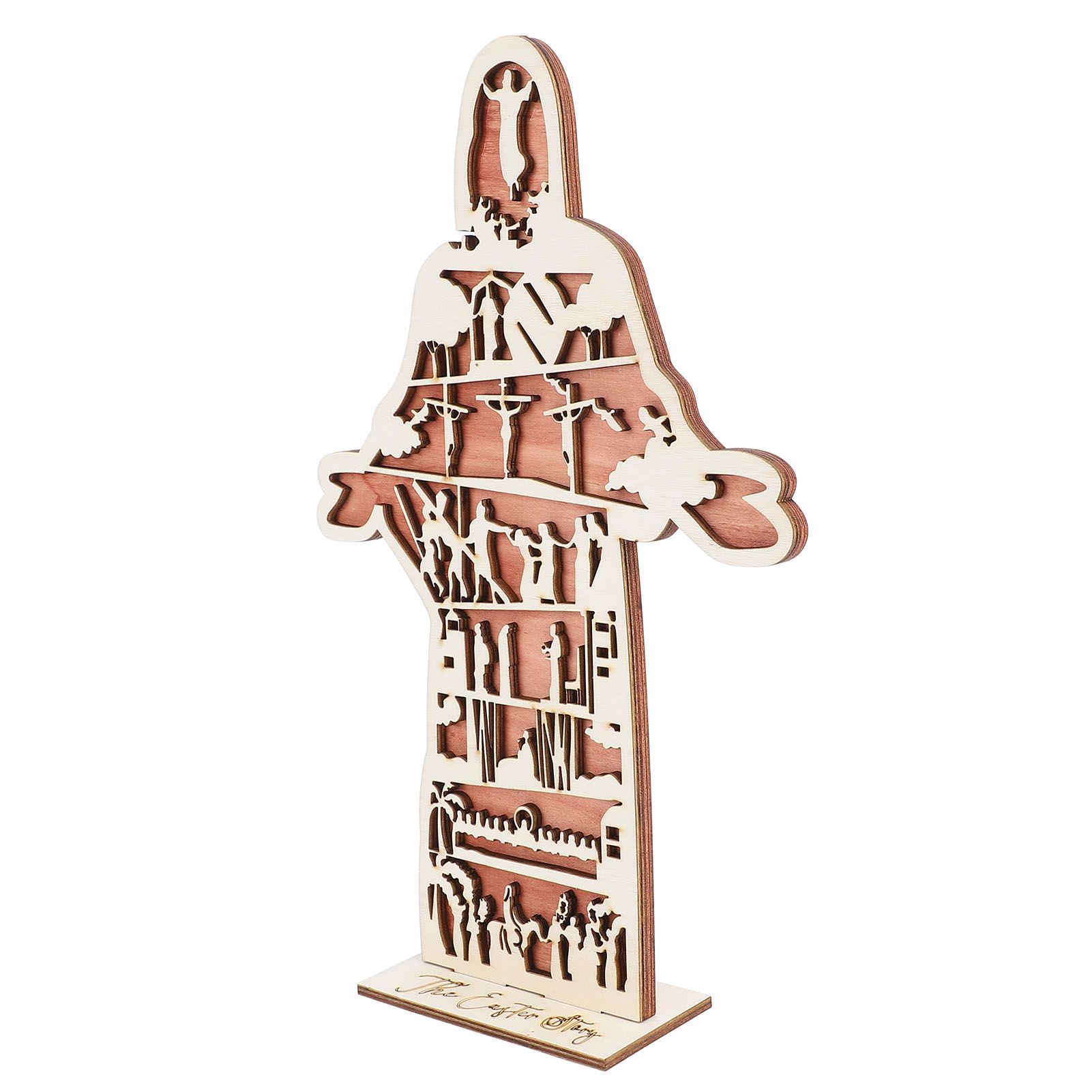 Easter Story Decoration Wooden Figure Ornament Easter Table Ornament Craft for view 4
