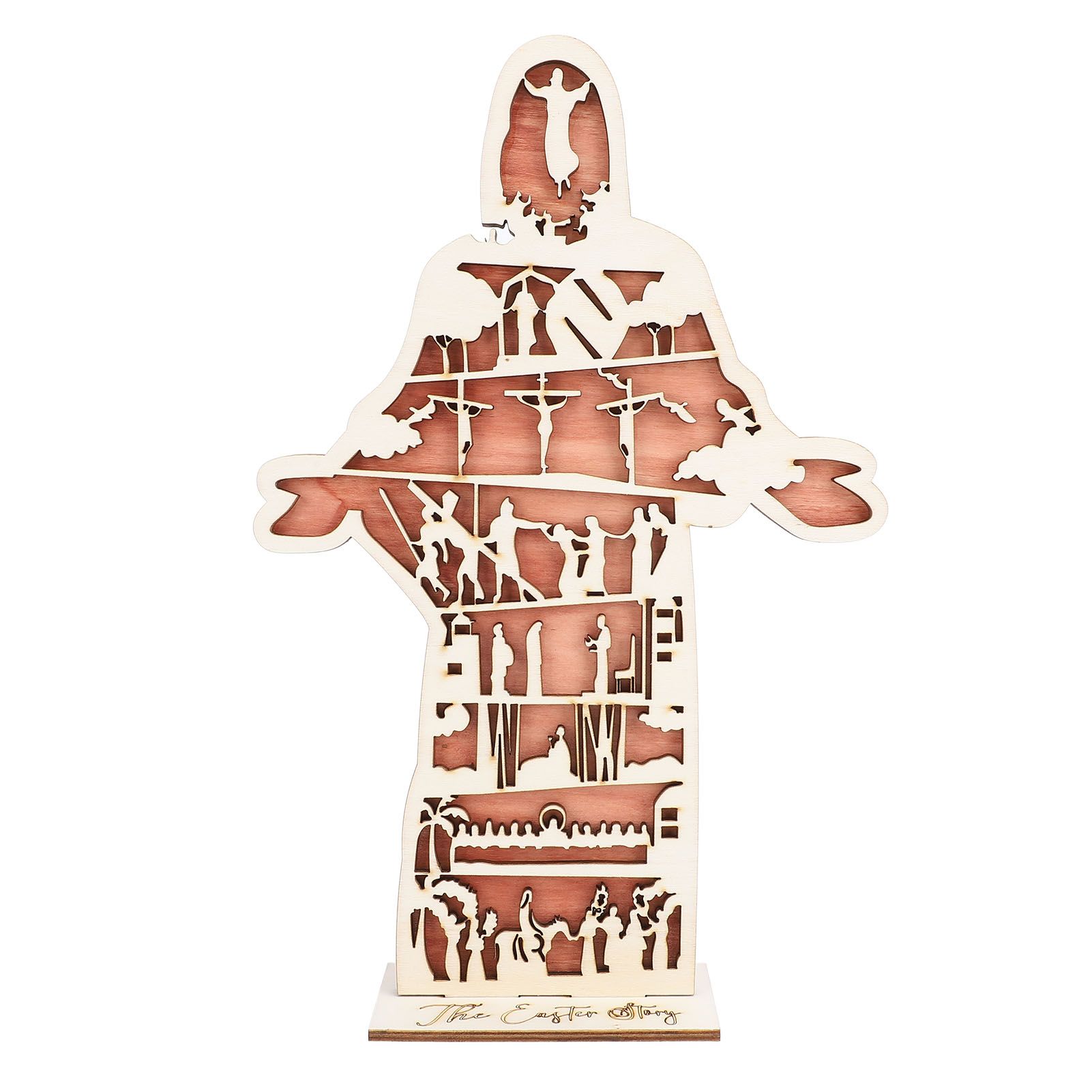 Easter Story Decoration Wooden Figure Ornament Easter Table Ornament Craft for view 6