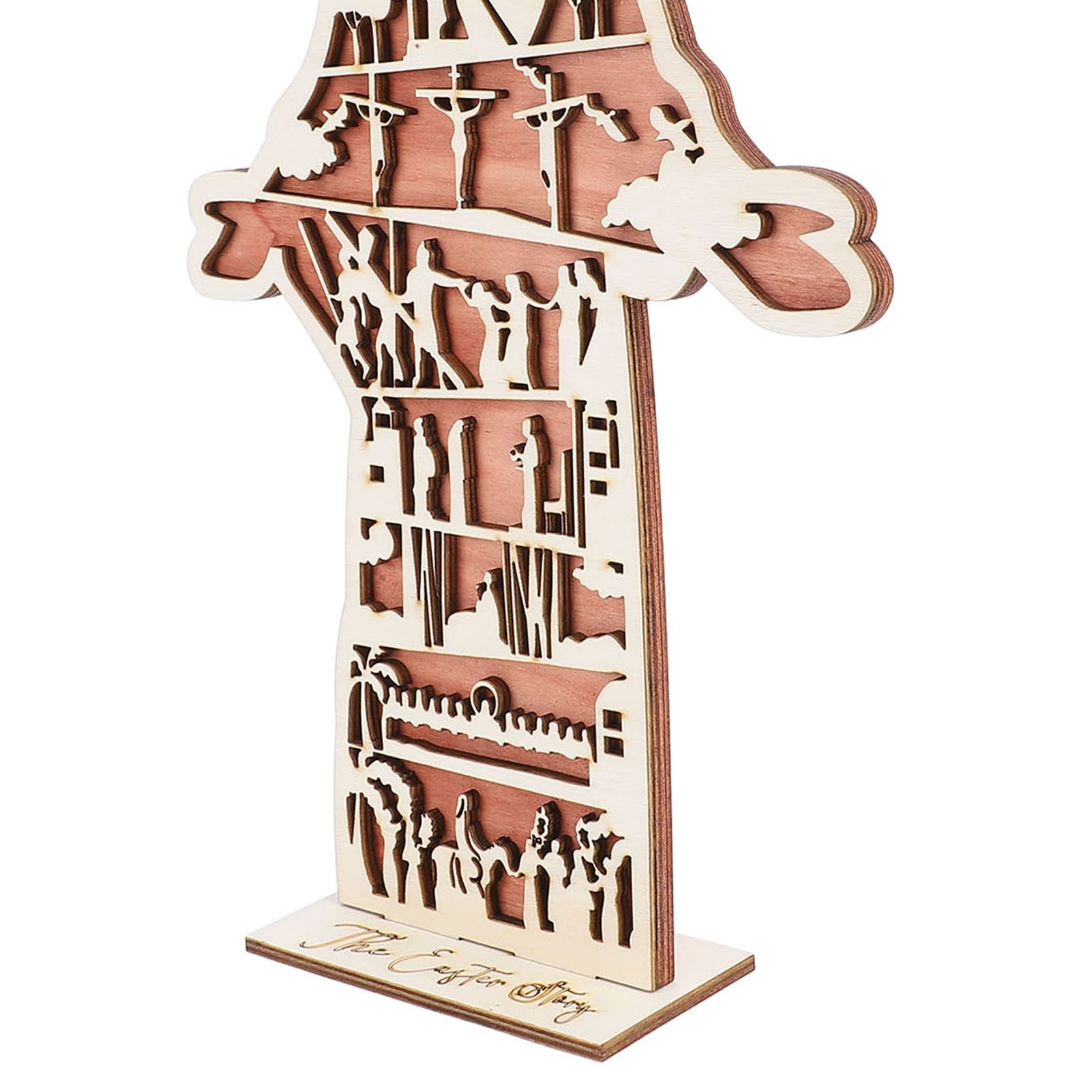 Easter Story Decoration Wooden Figure Ornament Easter Table Ornament Craft for view 9