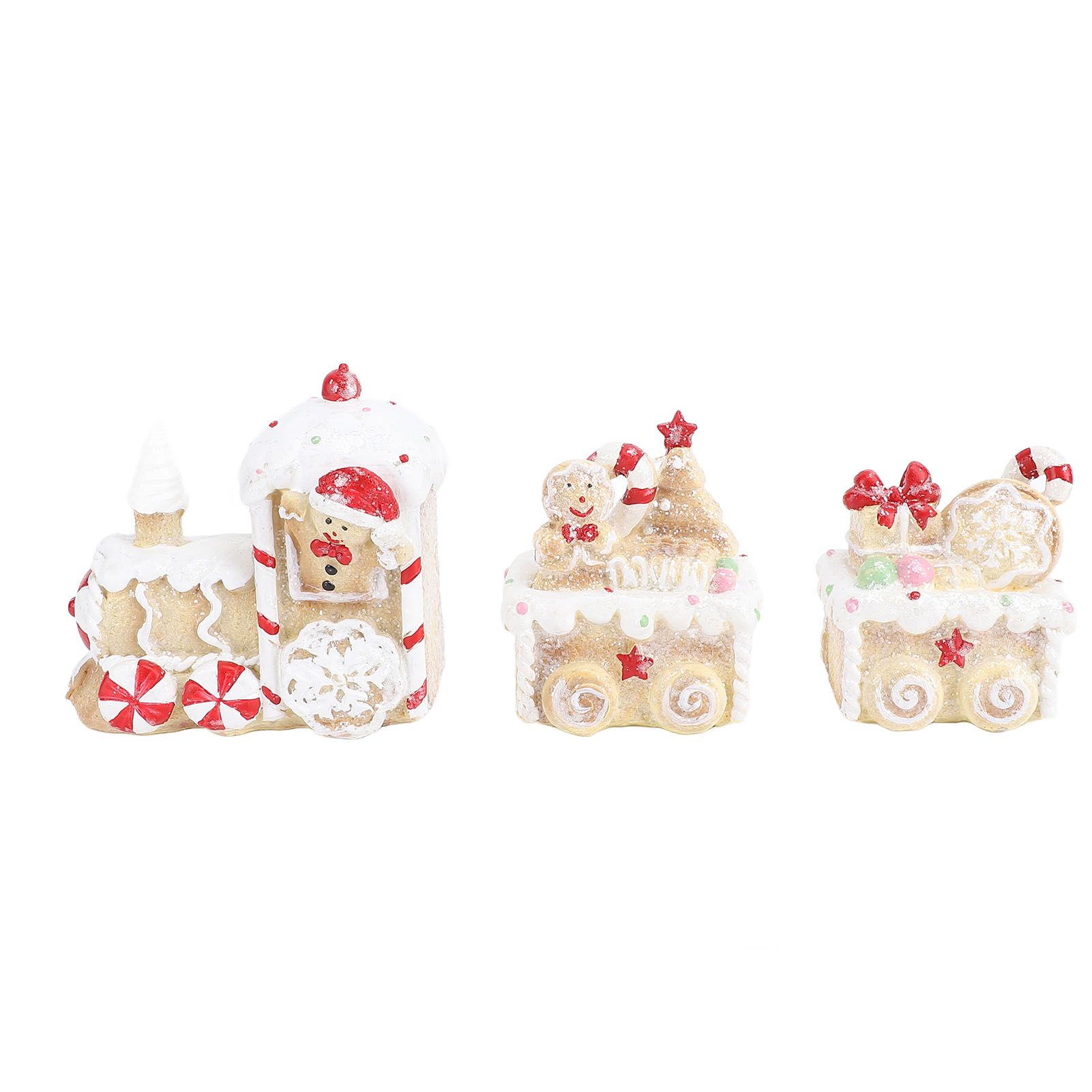 Xmas Train Three Part Resin Creative Cute Fade Resistant Xmas Train Figurine view 3