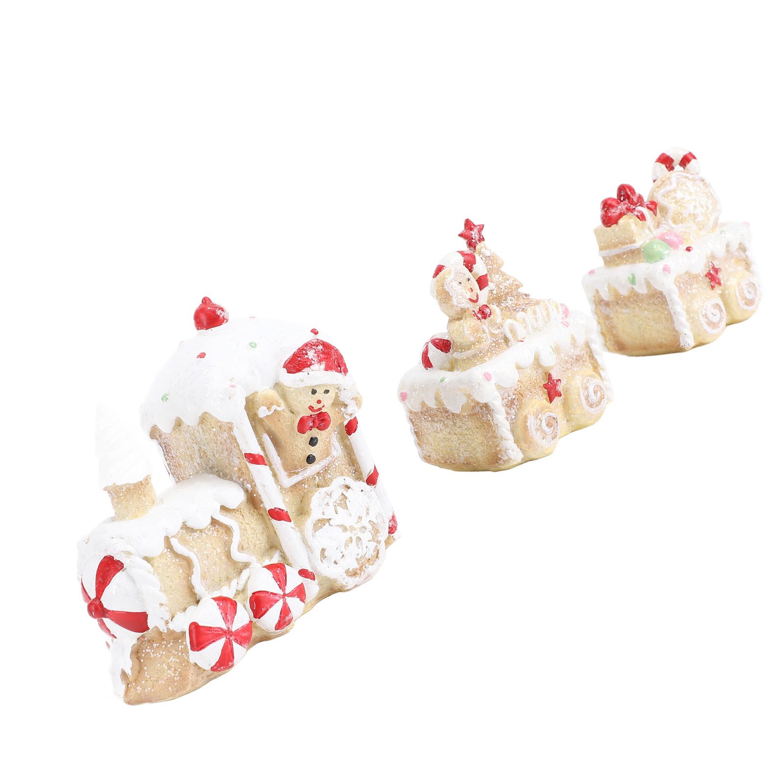 Xmas Train Three Part Resin Creative Cute Fade Resistant Xmas Train Figurine view 6