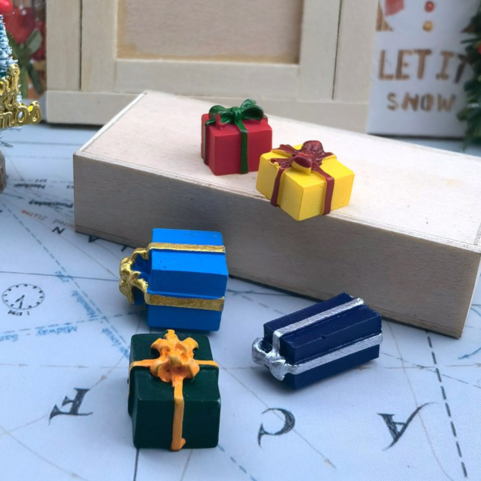 150PCS 1:12 Mini Box Ornaments Blue Red Purple Green Yellow Exquisite Cute view 8