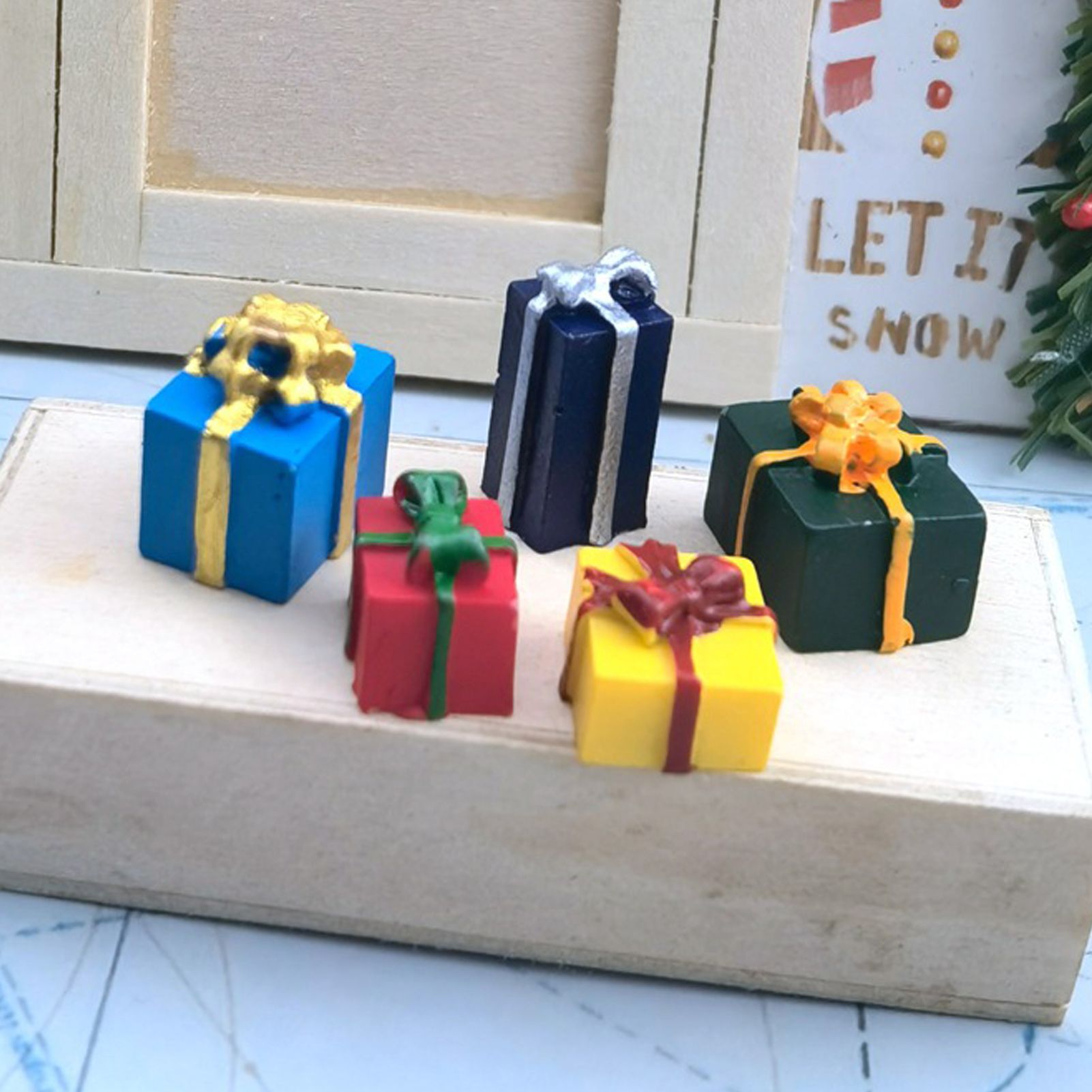 150PCS 1:12 Mini Box Ornaments Blue Red Purple Green Yellow Exquisite Cute view 9