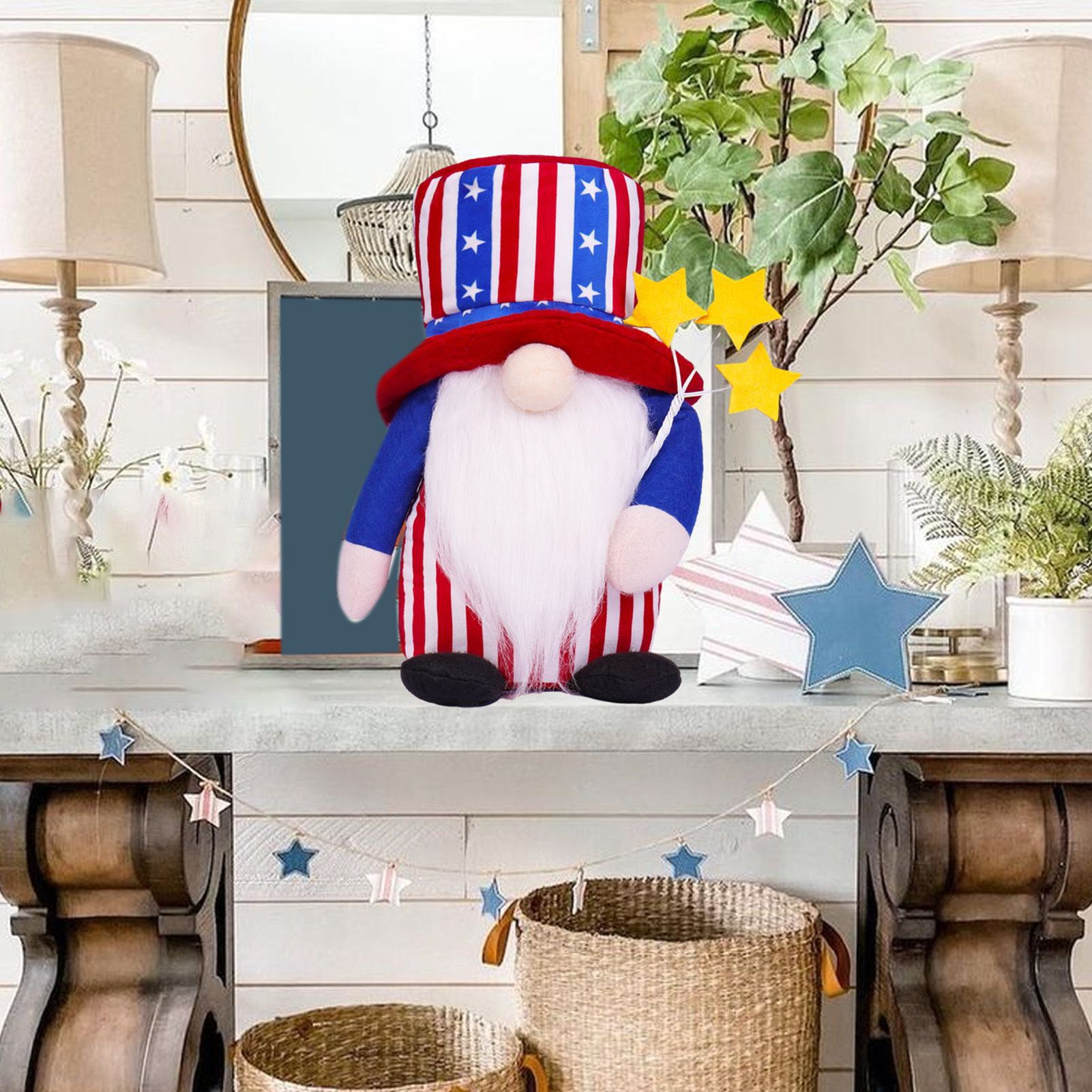 4th of July Patriotic Gnome Decoration Fabric Independence Day Dwarf Doll for view 7