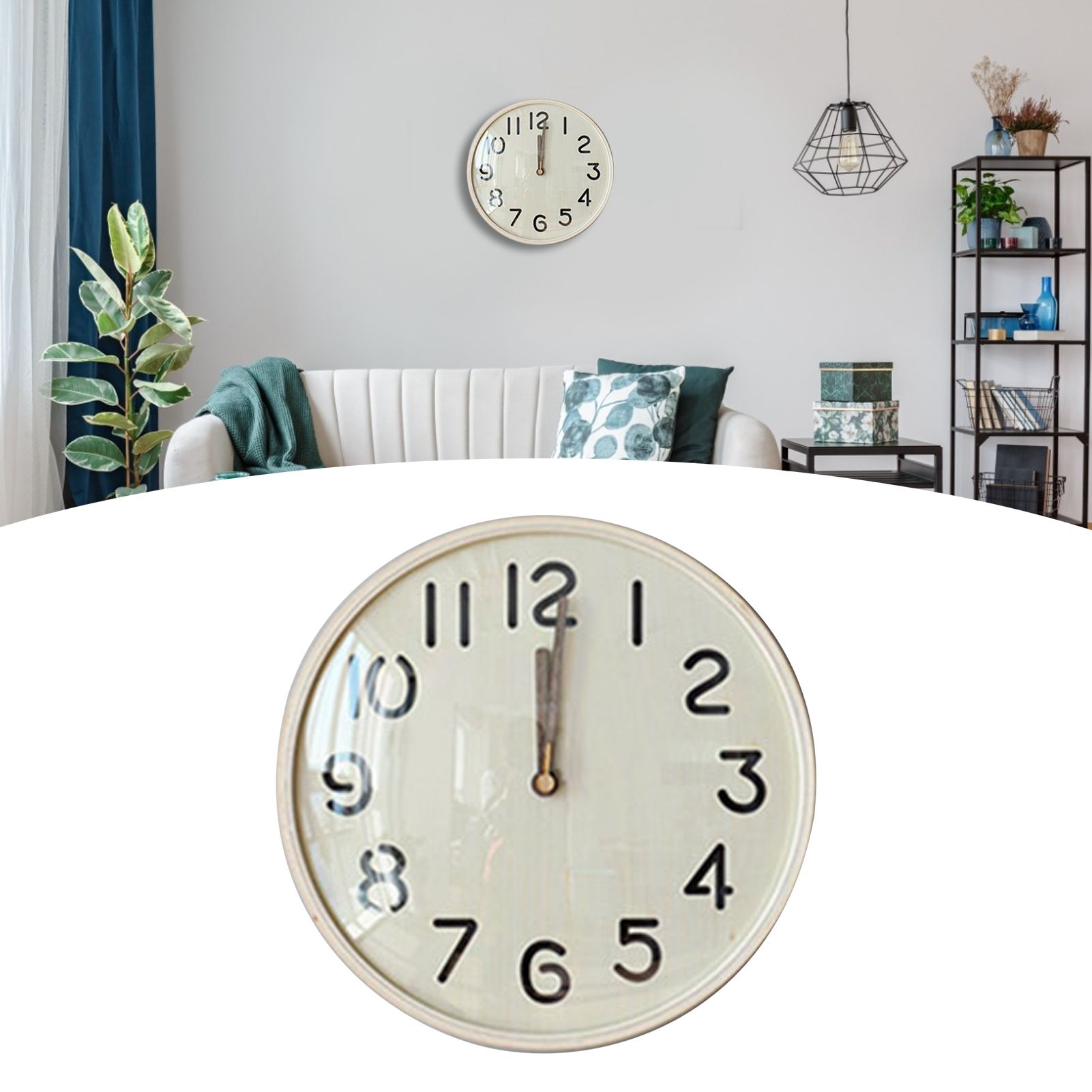 12 Inch Wooden Wall Clock Silent Non Ticking Wall Clock Battery Operated Round view 9