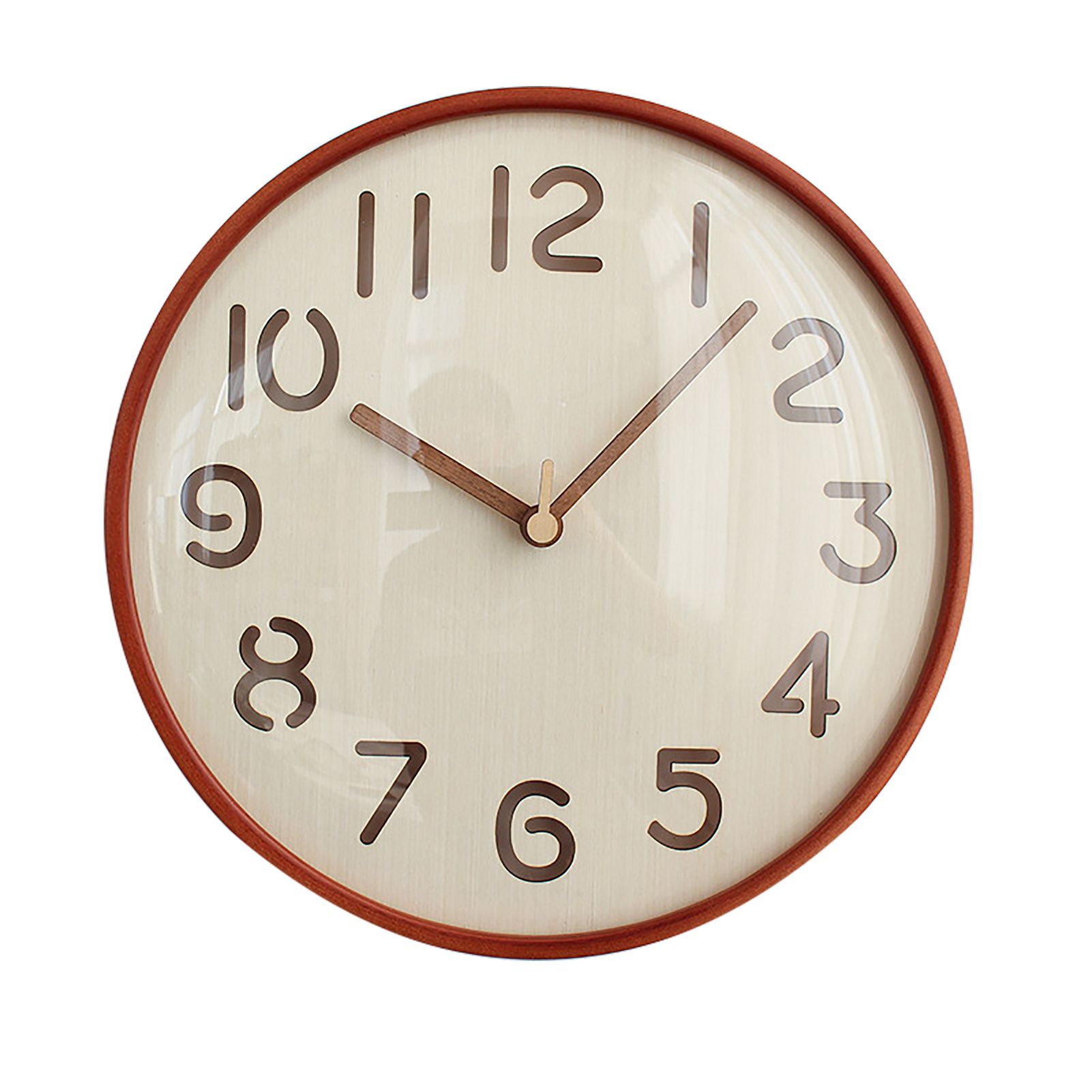12 Inch Wooden Wall Clock Silent Non Ticking Wall Clock Battery Operated Round view 3