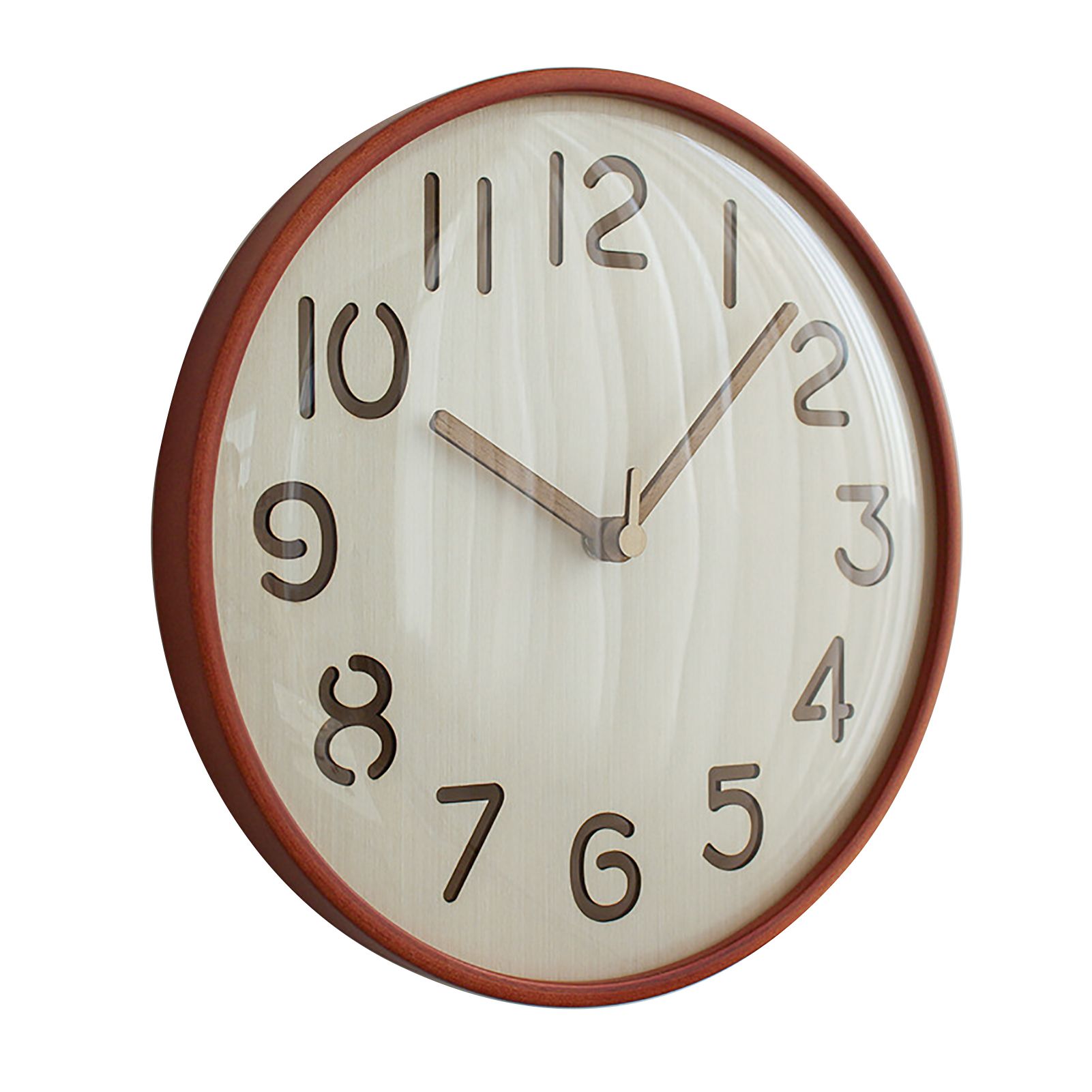 12 Inch Wooden Wall Clock Silent Non Ticking Wall Clock Battery Operated Round view 6