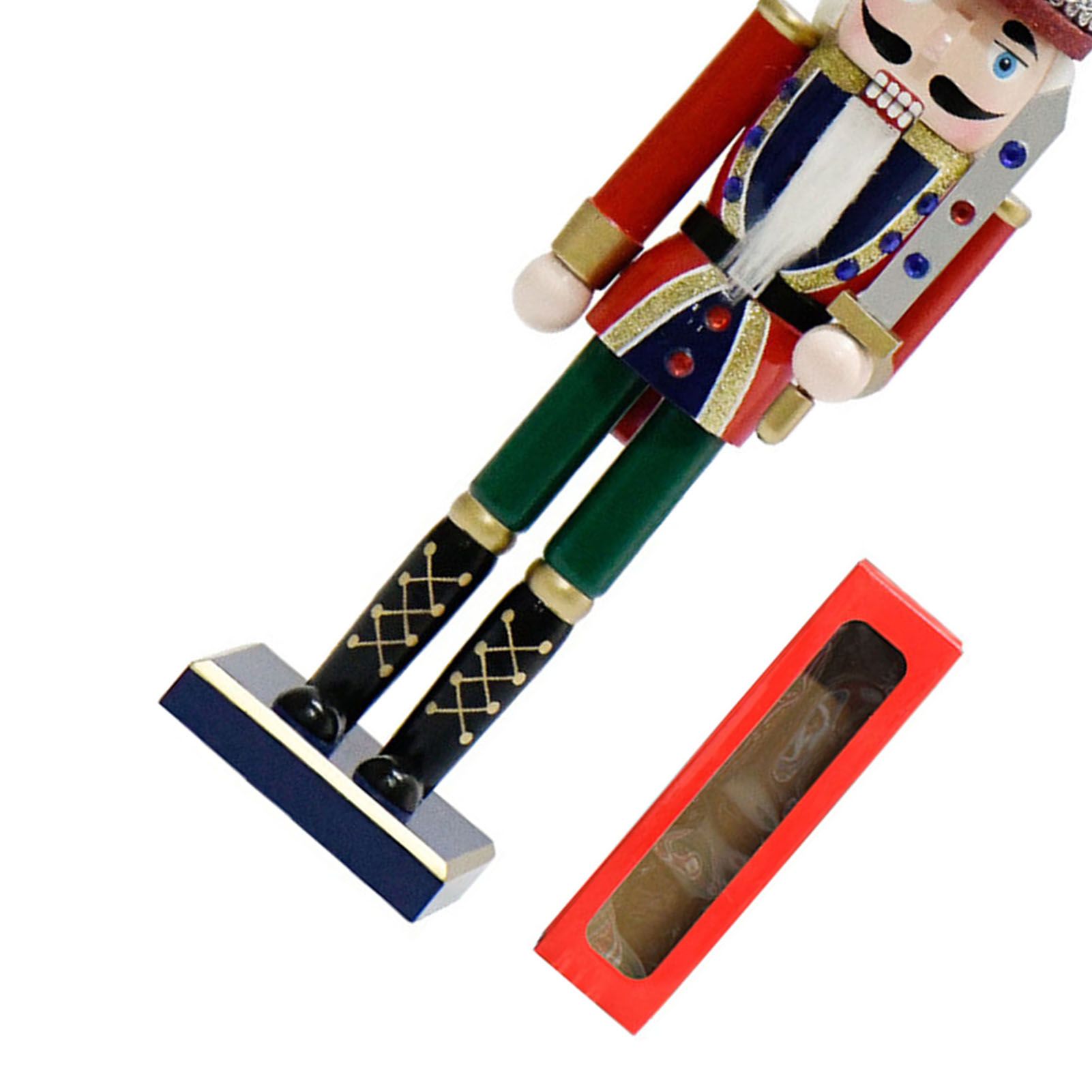 Xmas Nutcracker Figurine 12 Inch Glittered Wooden Nutcracker Ornament for view 7