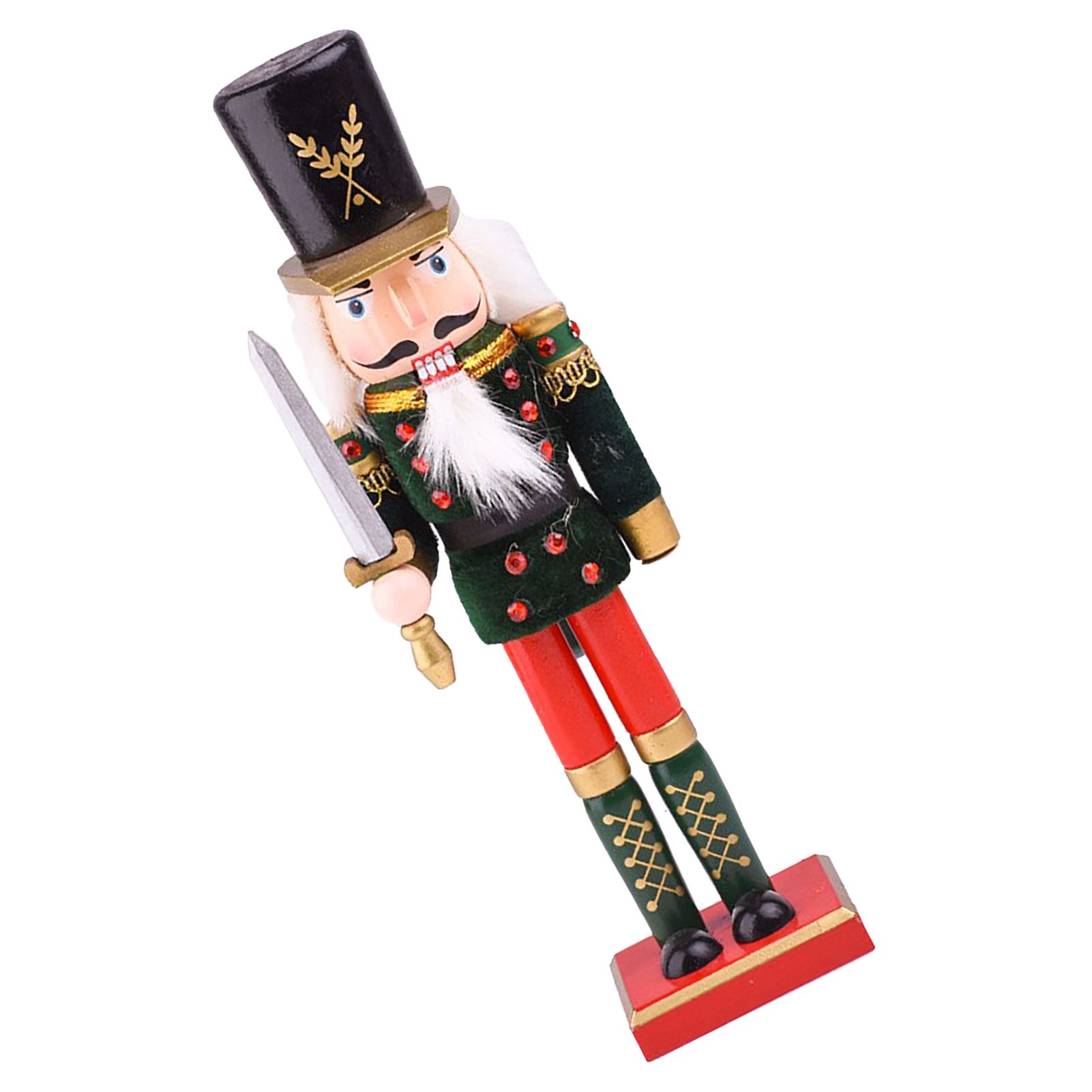 Nutcracker Figurine Exquisite Xmas Themed Wooden Nutcracker Ornament for Wine — image 1