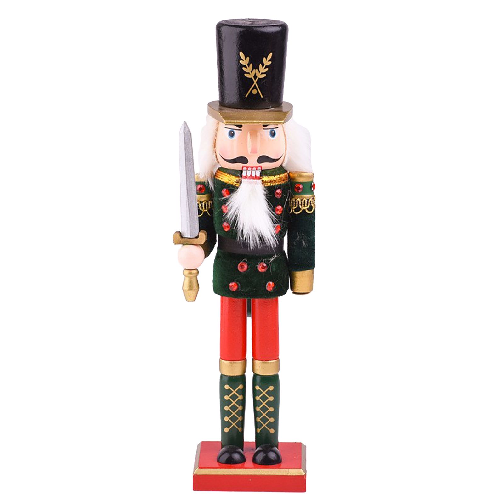 Nutcracker Figurine Exquisite Xmas Themed Wooden Nutcracker Ornament for Wine view 3