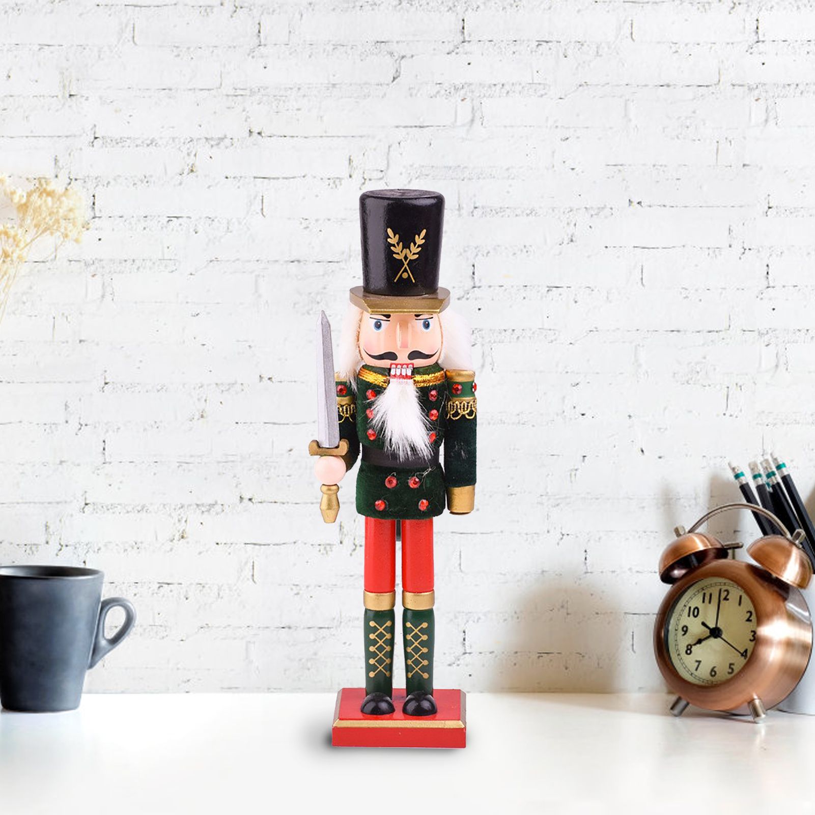 Nutcracker Figurine Exquisite Xmas Themed Wooden Nutcracker Ornament for Wine view 8