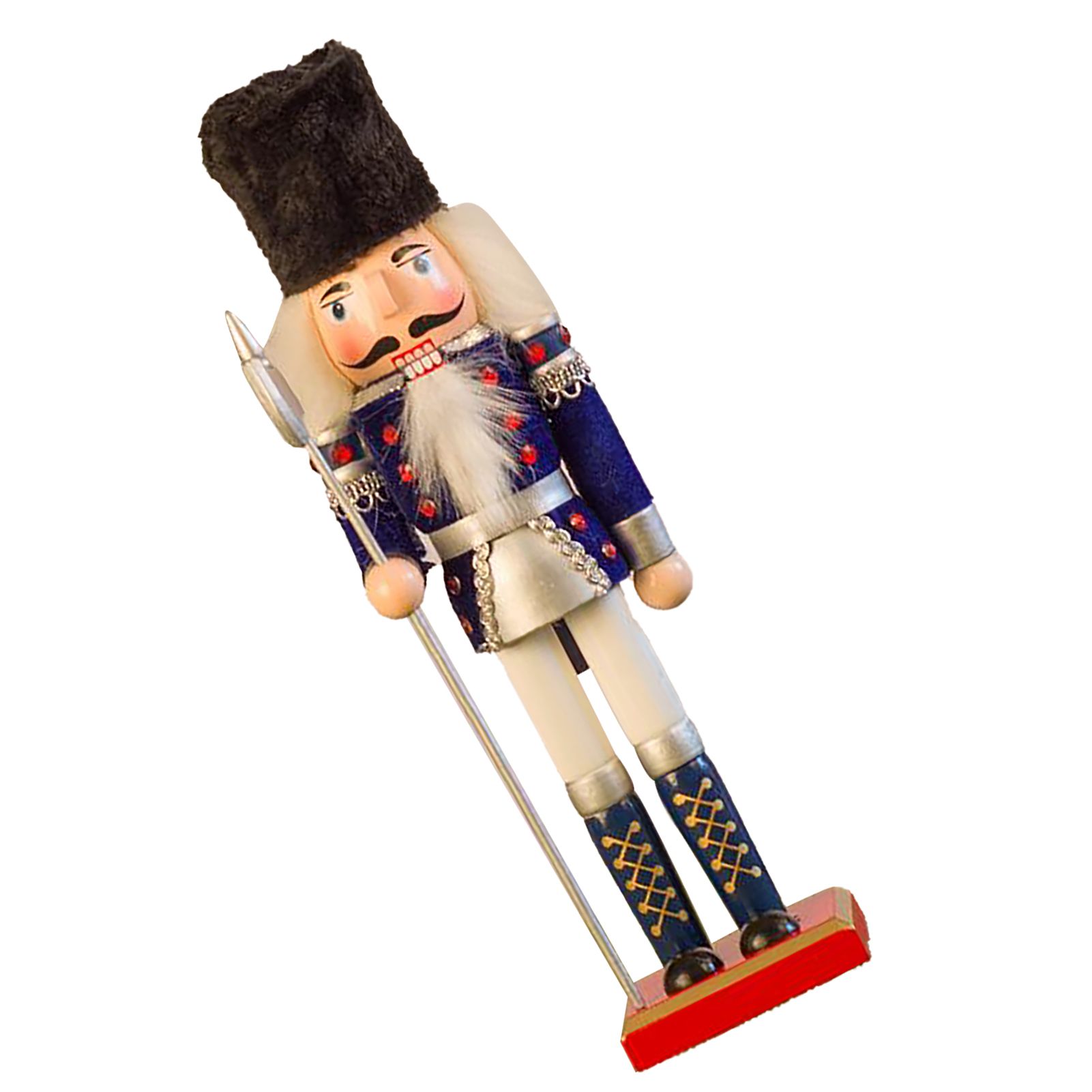 Nutcracker Figurine Exquisite Xmas Themed Wooden Nutcracker Ornament for Wine — image 1
