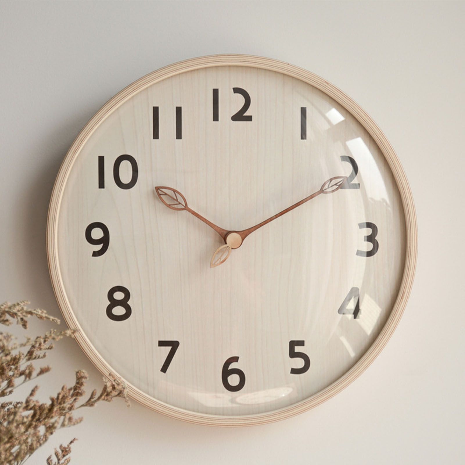 Wood Wall Clock Retro Quiet Decorative 12 Inch Round Wall Clock for Home view 8