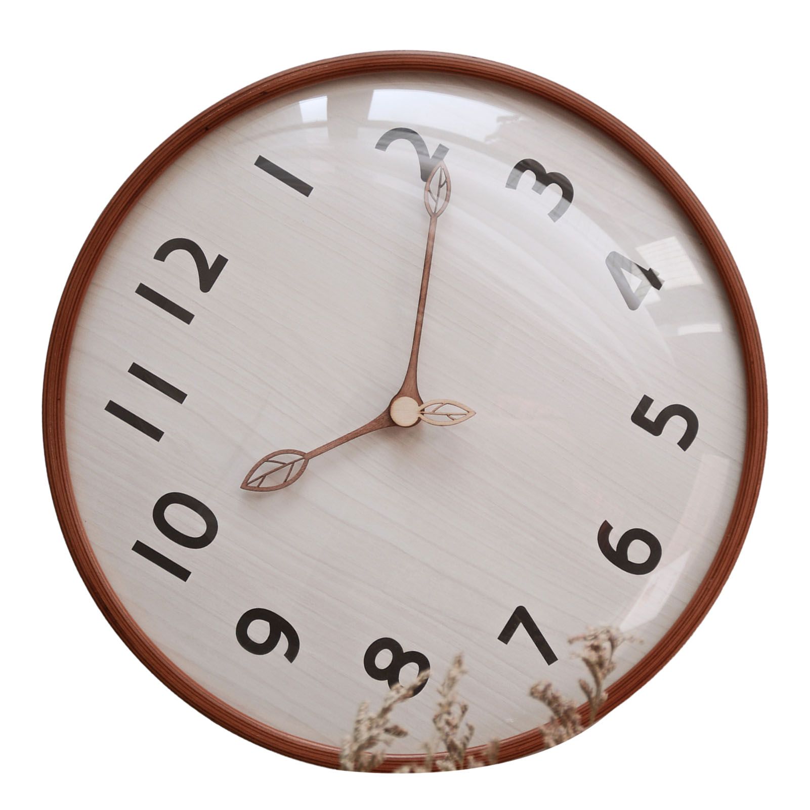 Wood Wall Clock Retro Quiet Decorative 12 Inch Round Wall Clock for Home — image 1