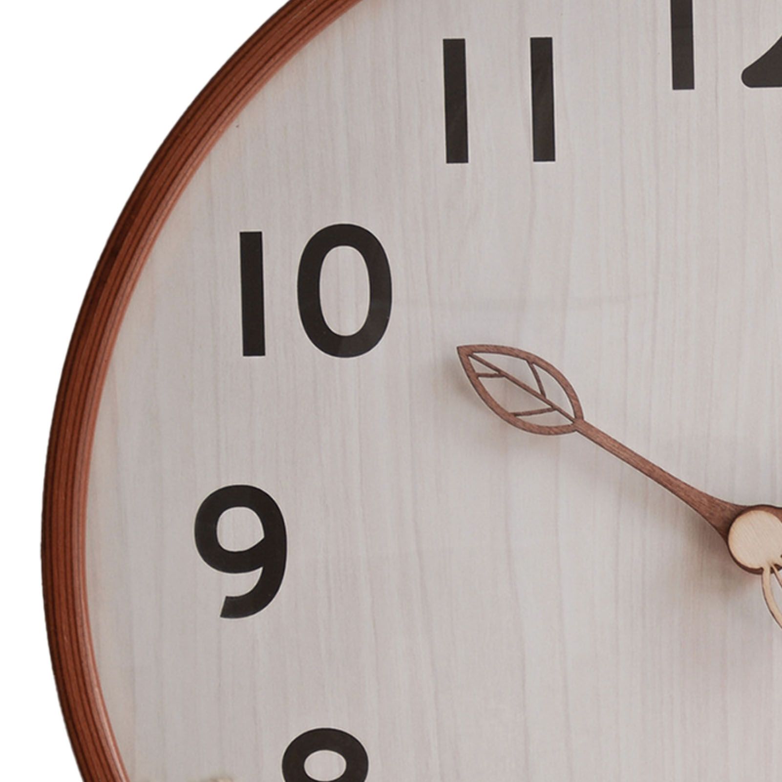 Wood Wall Clock Retro Quiet Decorative 12 Inch Round Wall Clock for Home view 2