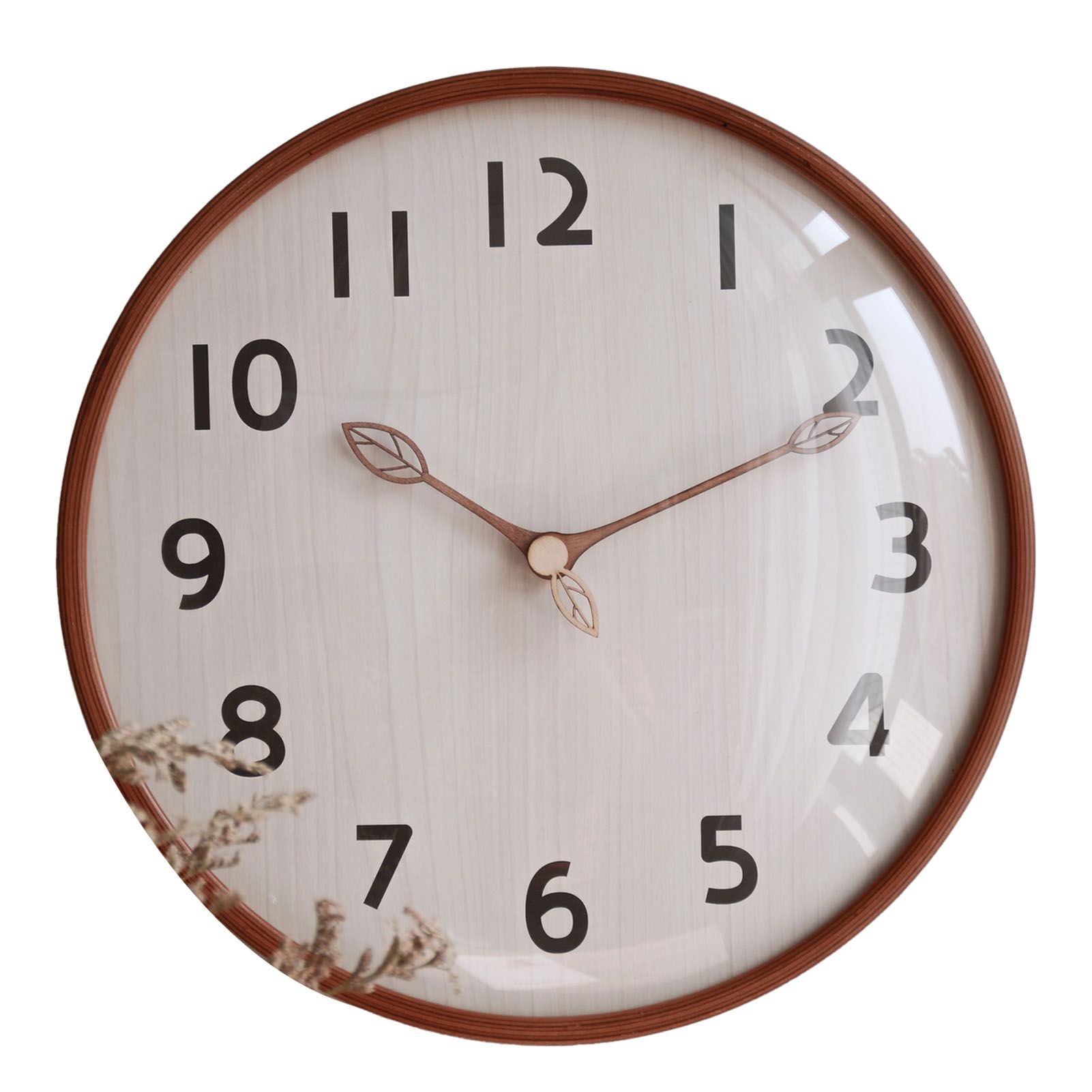 Wood Wall Clock Retro Quiet Decorative 12 Inch Round Wall Clock for Home view 3