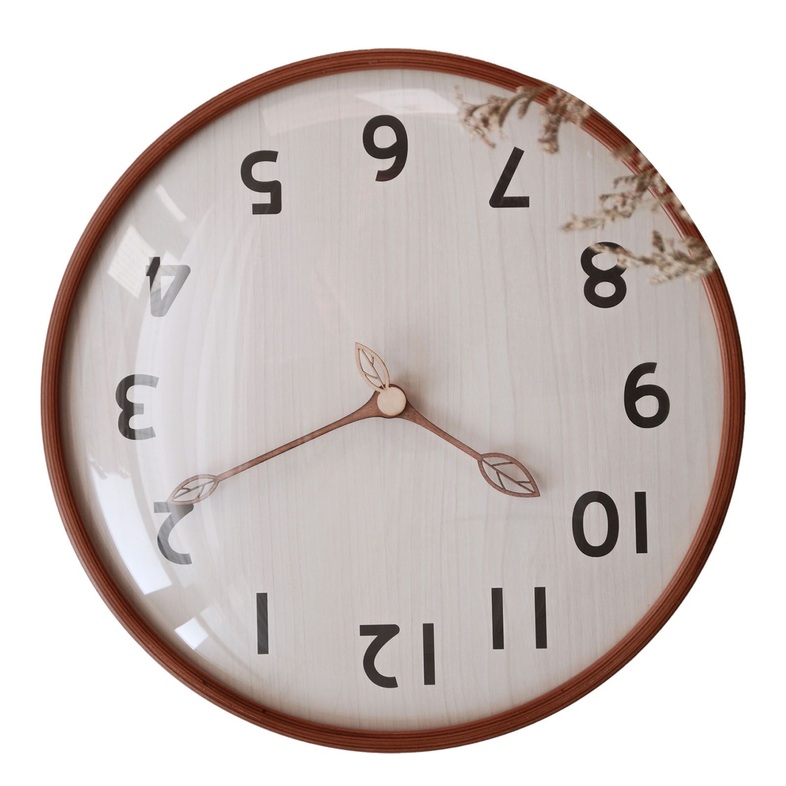 Wood Wall Clock Retro Quiet Decorative 12 Inch Round Wall Clock for Home view 6