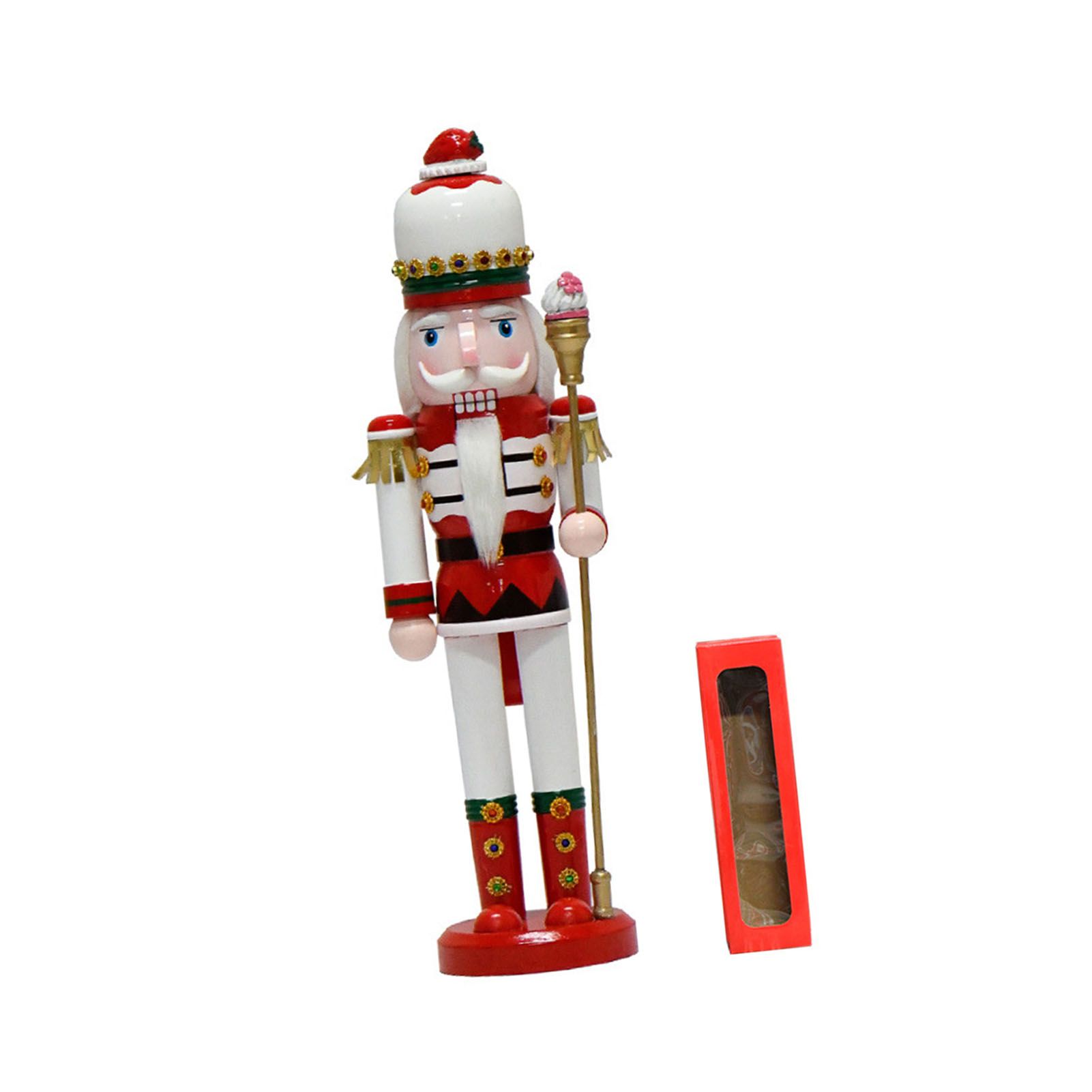 Xmas Nutcracker Ornament 38cm 15 Inch Decorative Festive Wooden Nutcracker — image 1